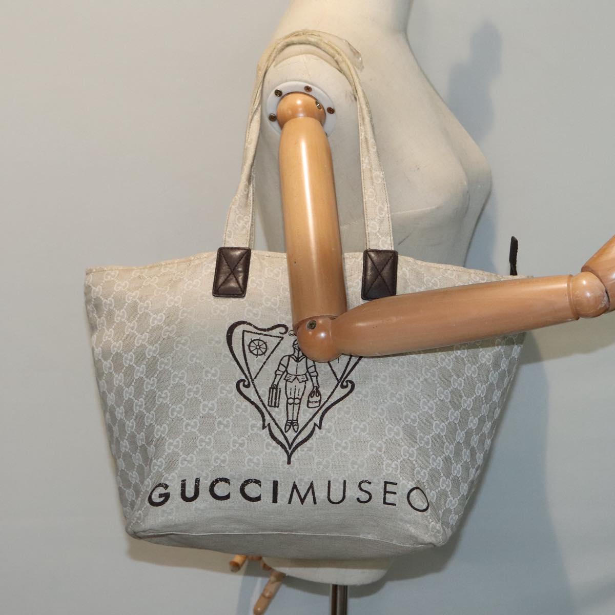 GUCCI GG Canvas Tote Bag Beige 283416 90475