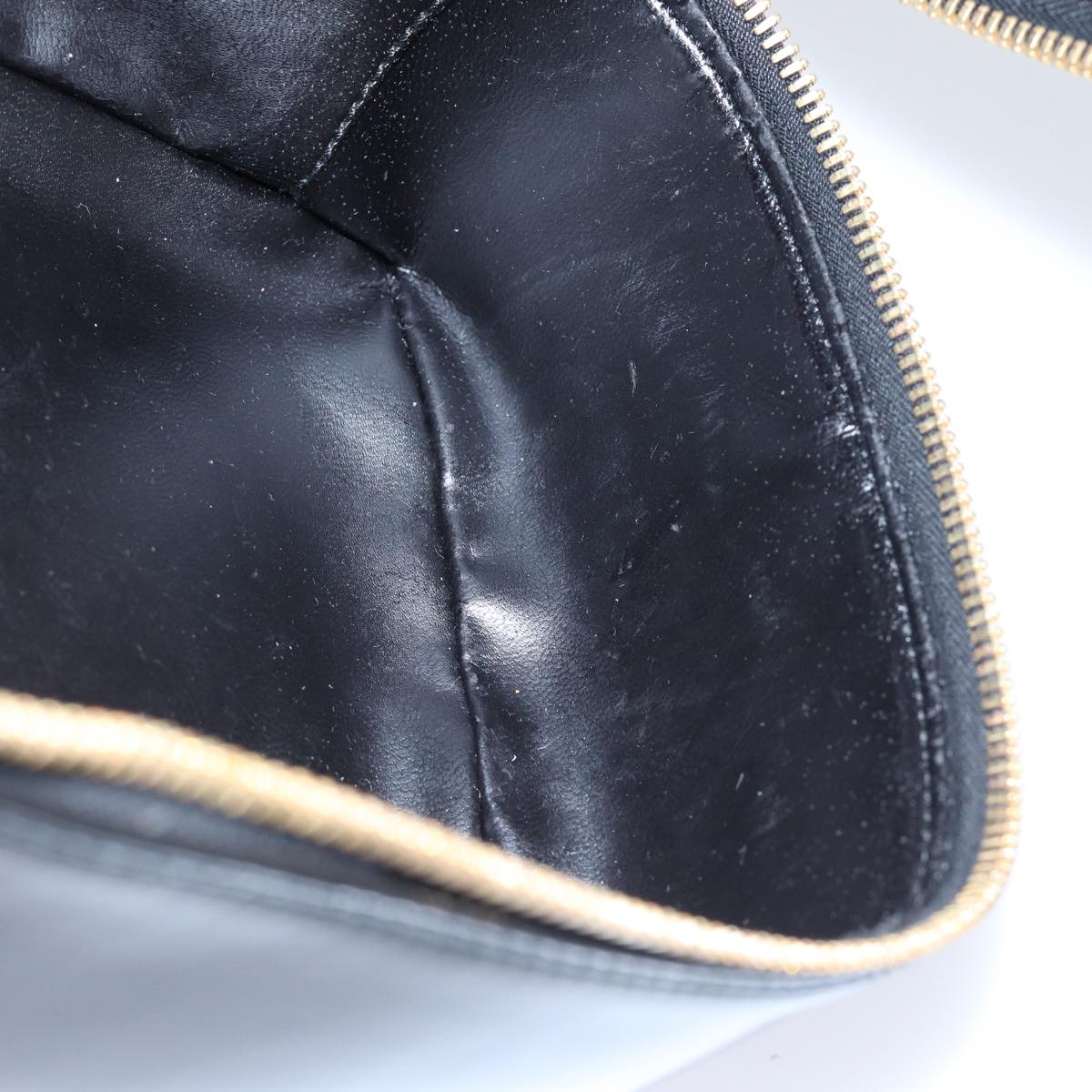 GUCCI Bamboo Vanity Cosmetic Pouch Enamel Black Gold 032 1705 0150 90937