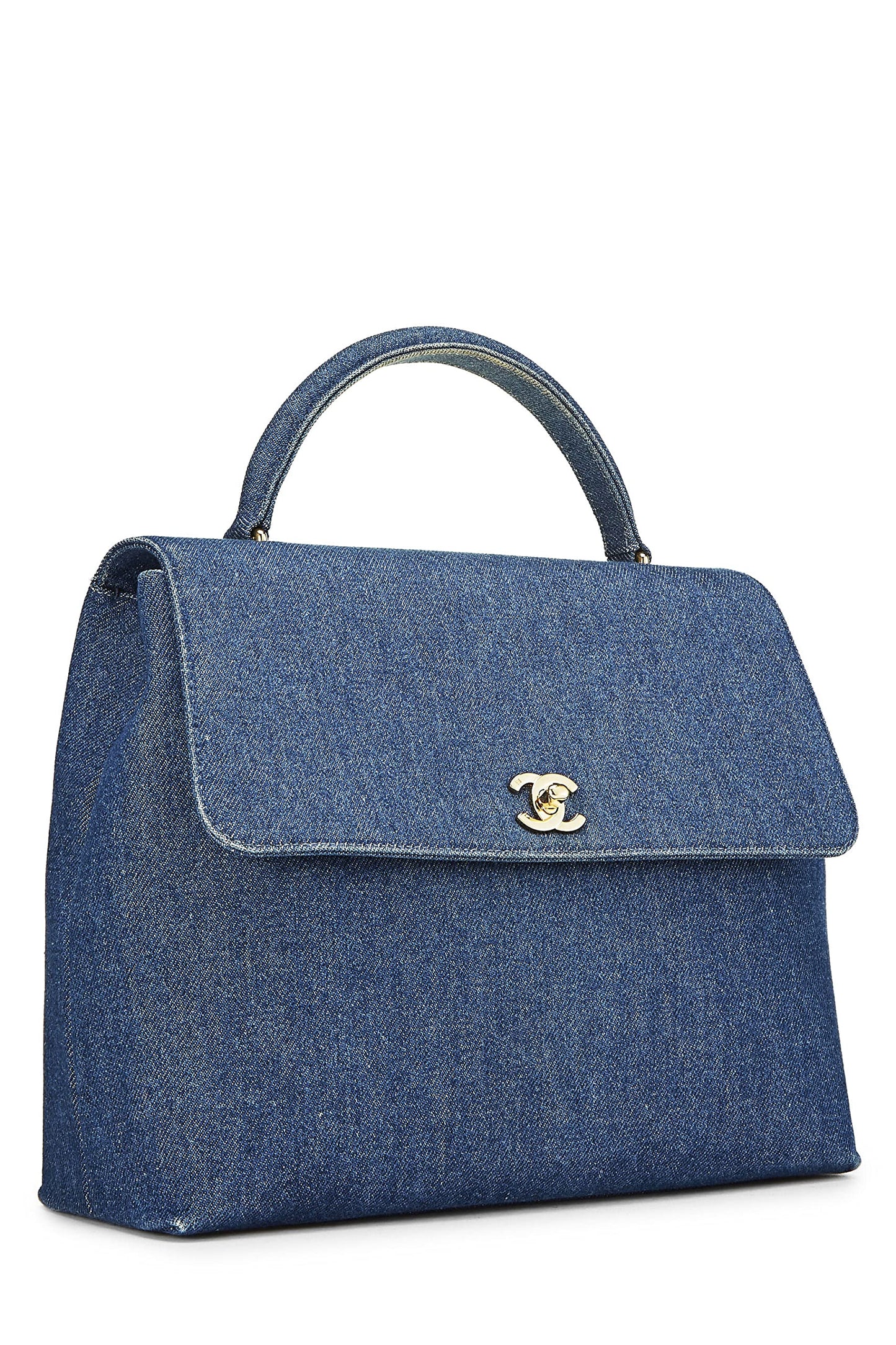 Chanel, Blue Denim Kelly, Blue