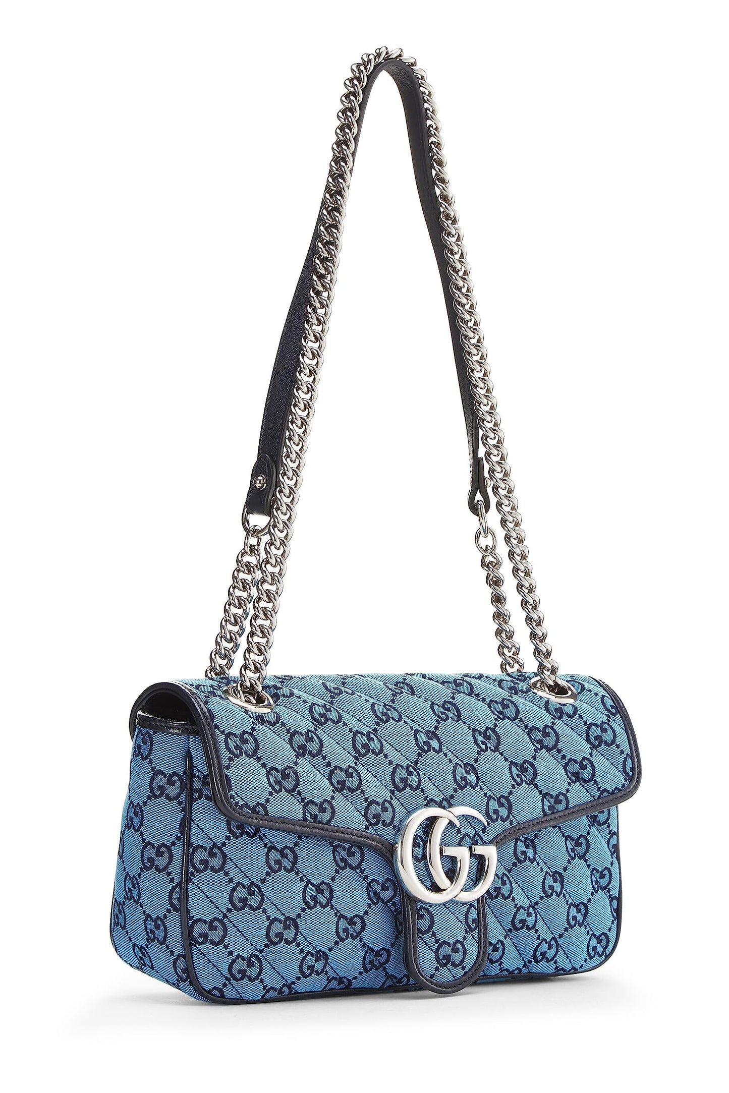 Gucci, Blue GG Canvas Marmont Shoulder Bag Small, Blue