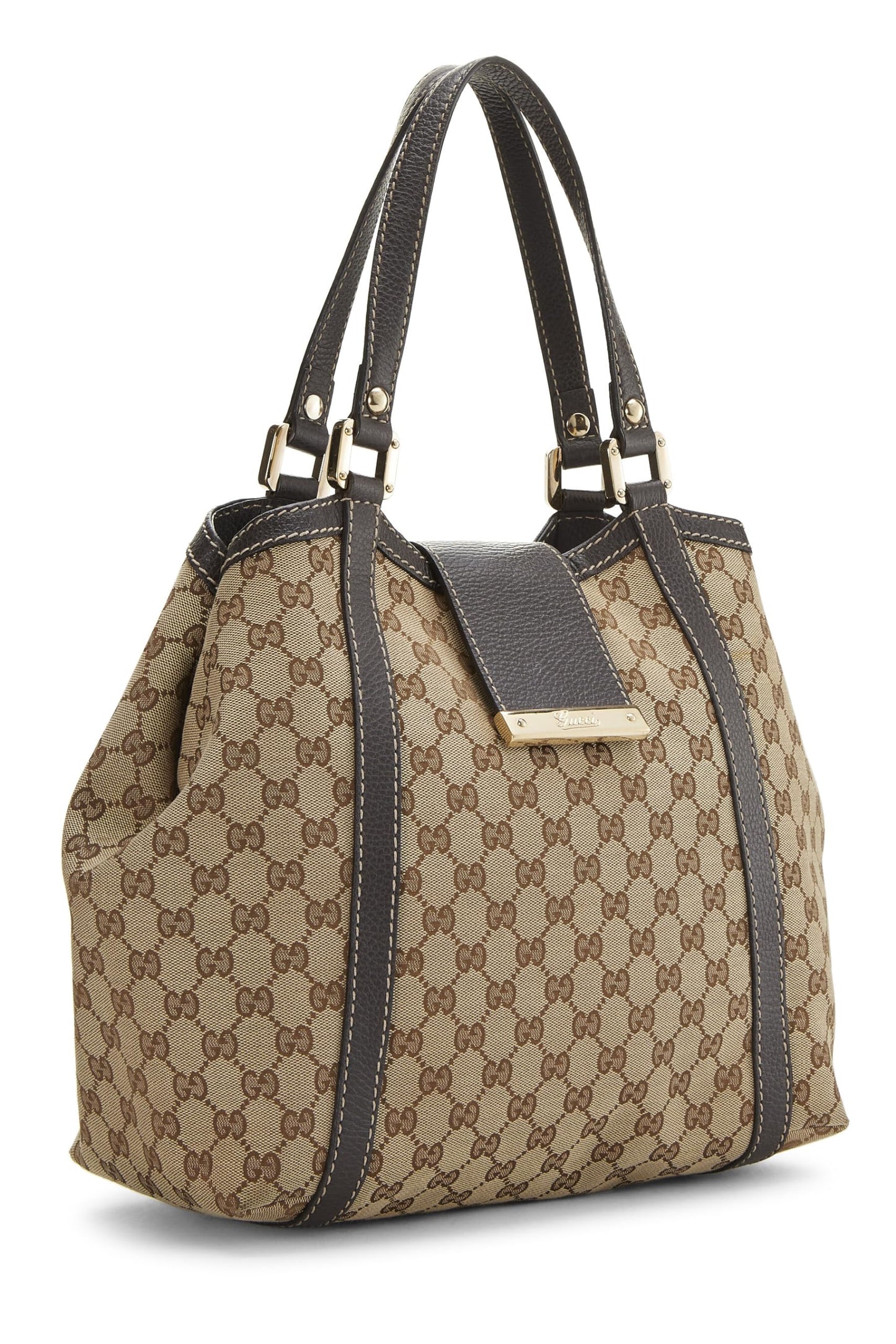 Gucci, Brown Original GG Canvas Shelly Tote, Brown