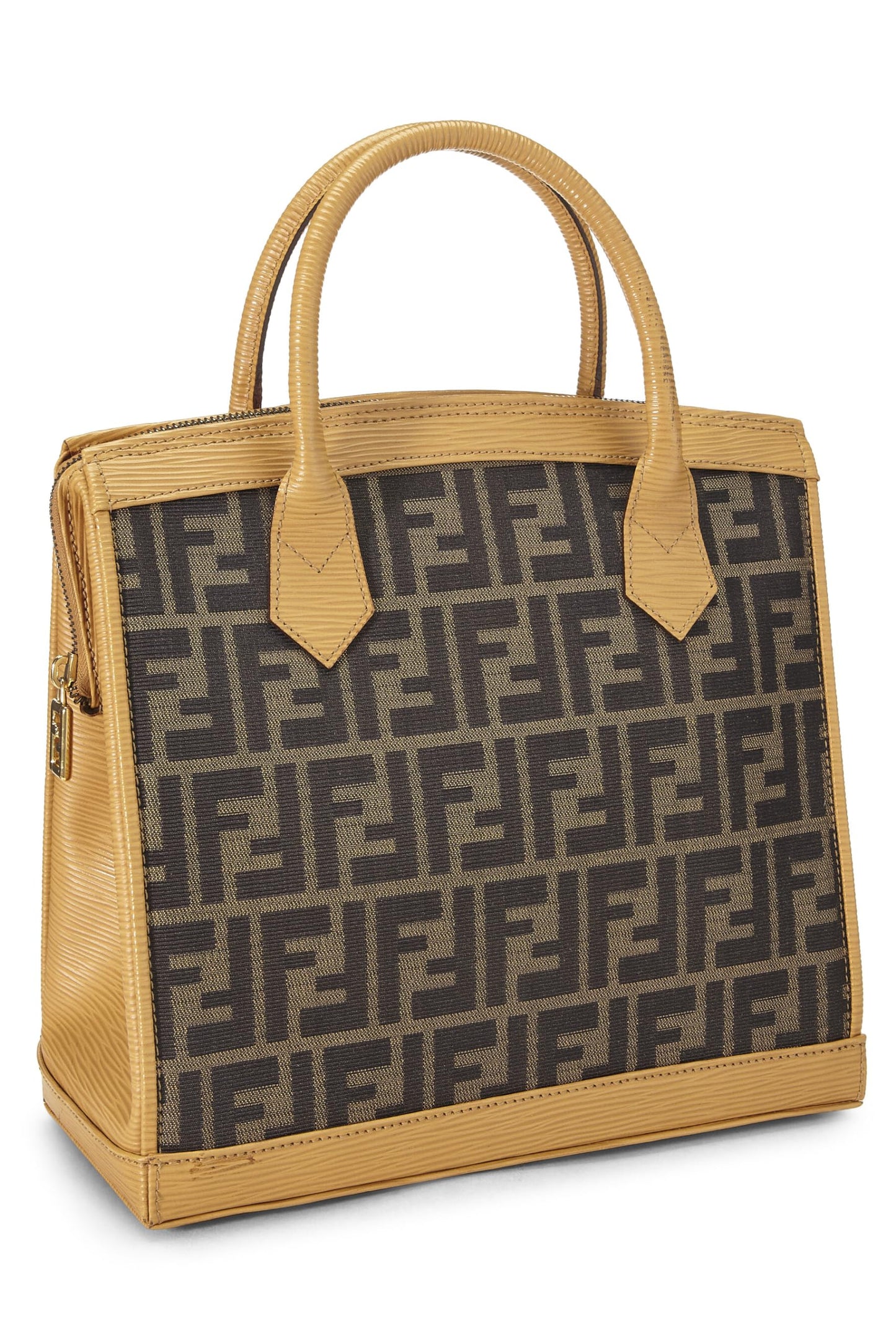 Fendi, Yellow Zucca 1996 Convertible Handbag Small, Yellow