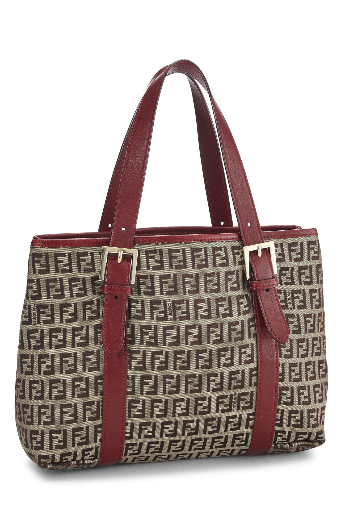 Fendi, Red Zucchino Canvas Handbag, Red