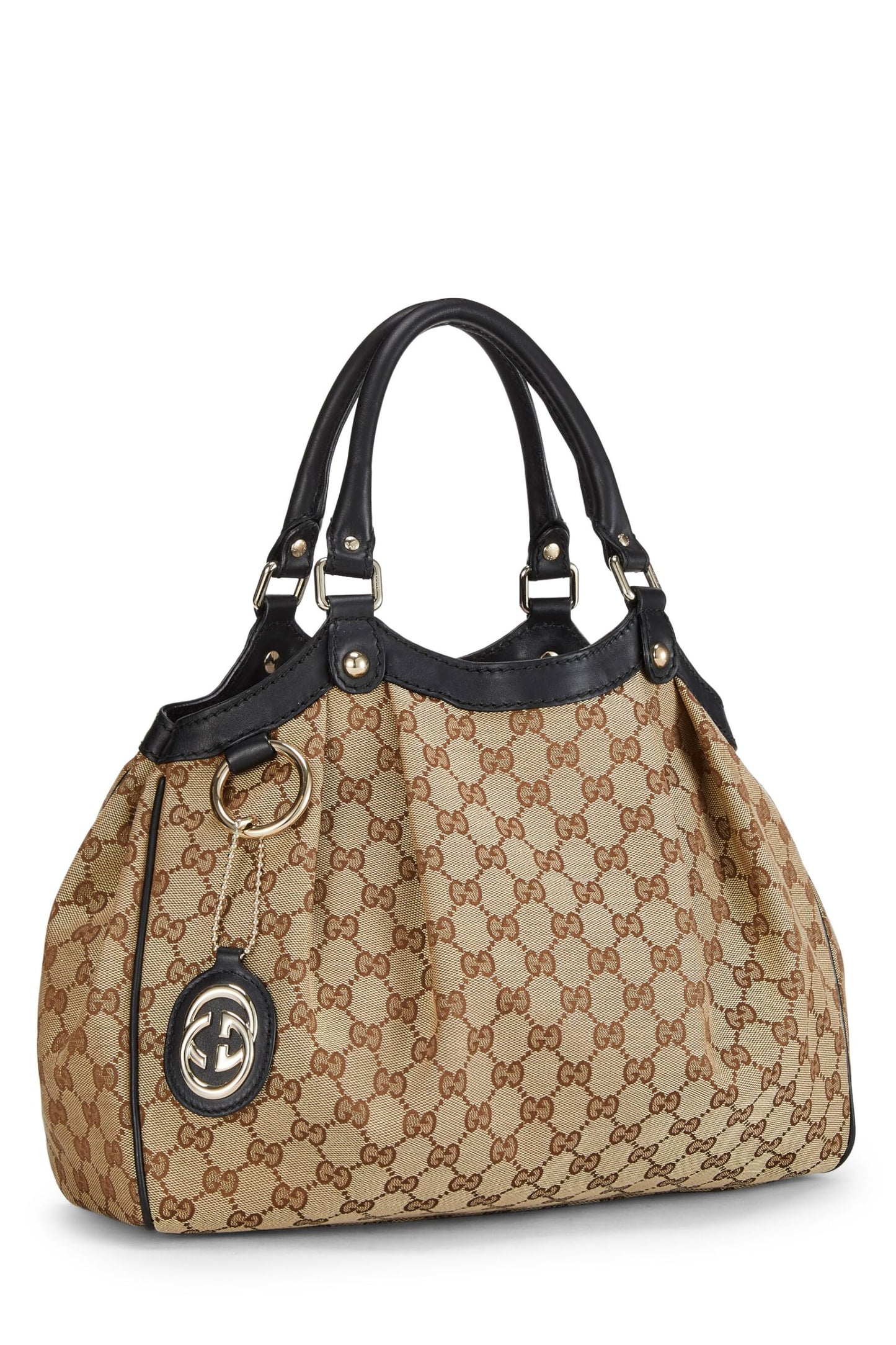 Gucci, Black Original GG Canvas Boston Handbag, Black