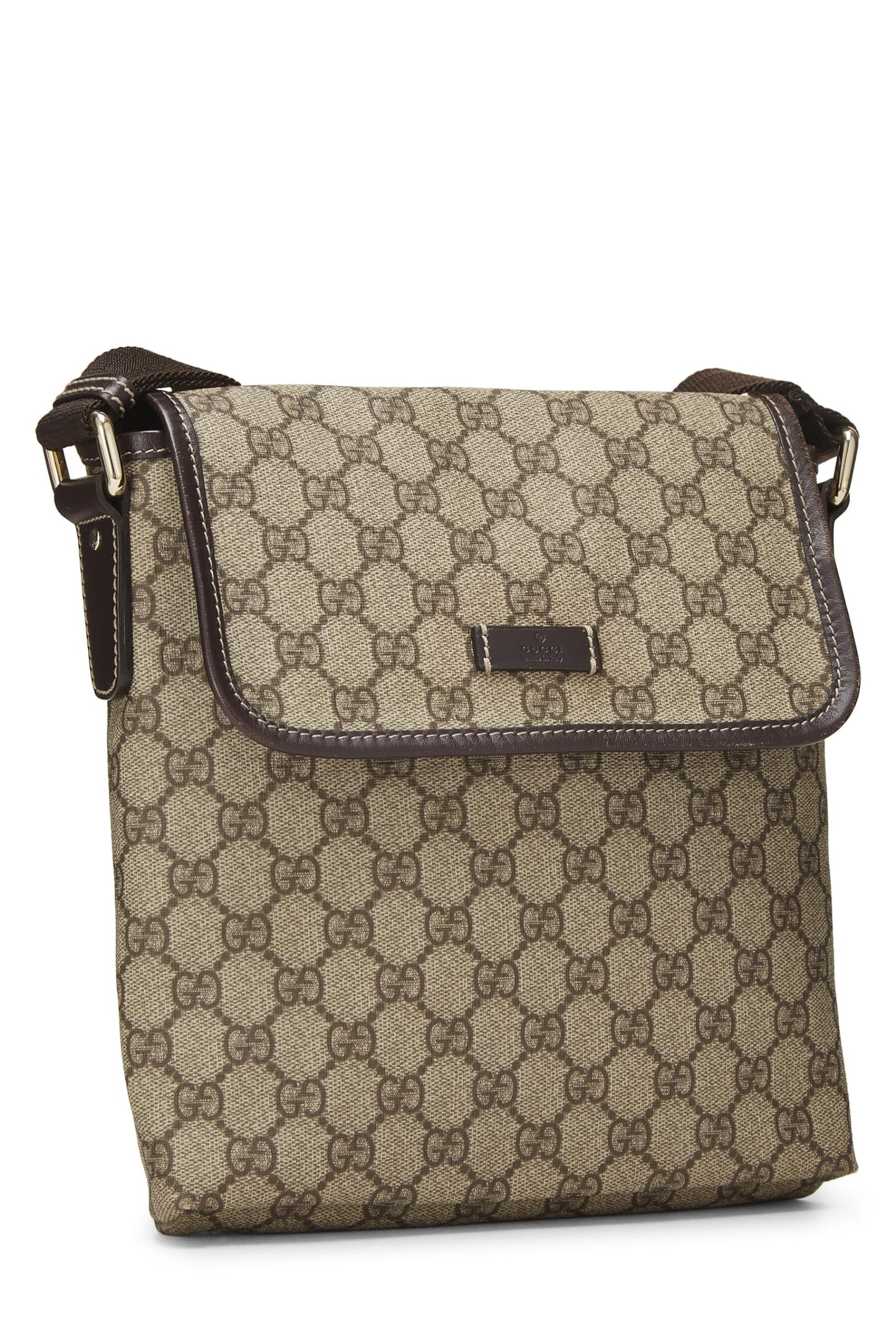 Gucci, Original GG Supreme Canvas Flat Messenger Small, Brown