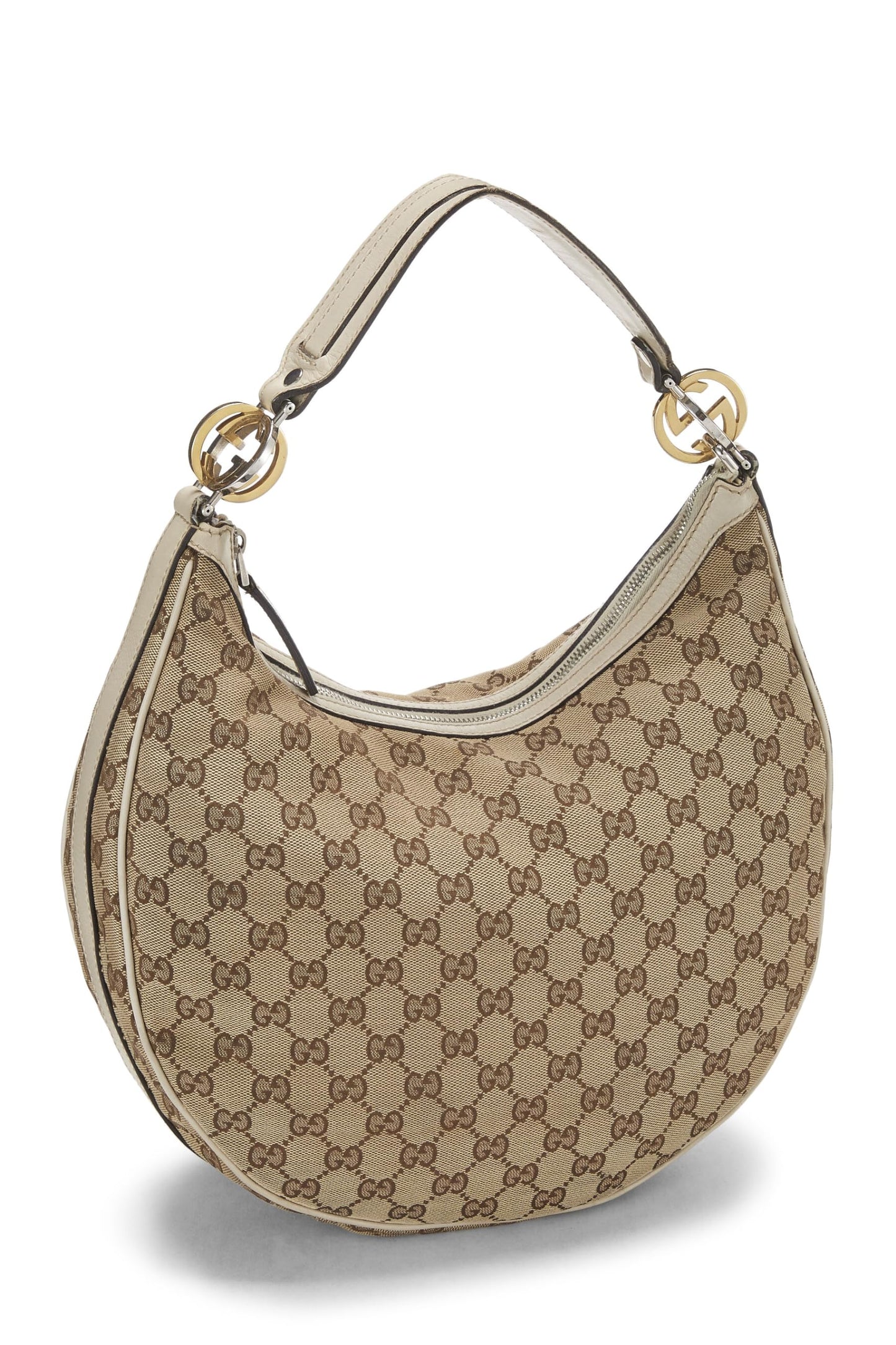 Gucci, White Original GG Canvas Twins Hobo, White