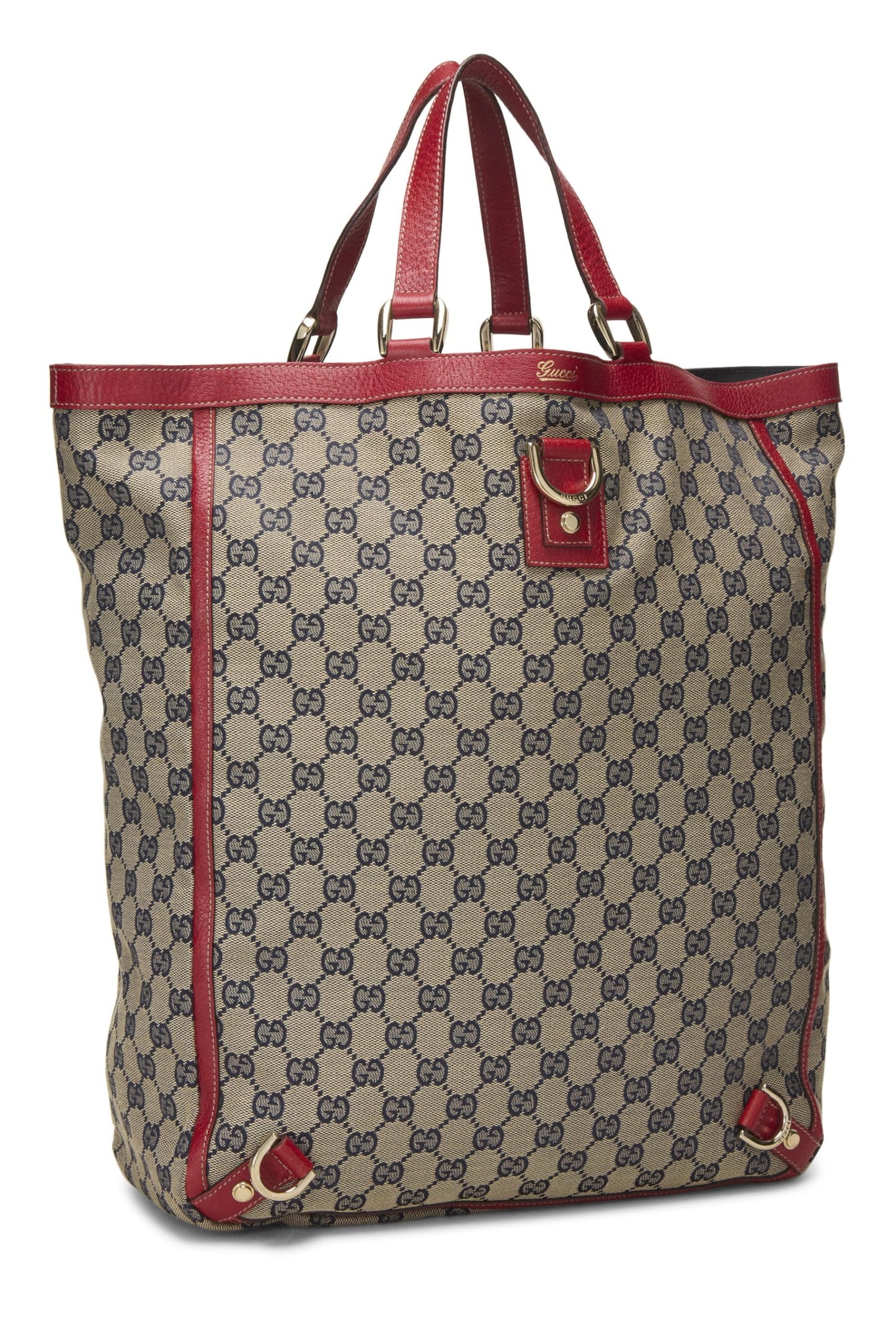 Gucci, Red Original GG Canvas D-Ring Abbey Vertical Tote, Red