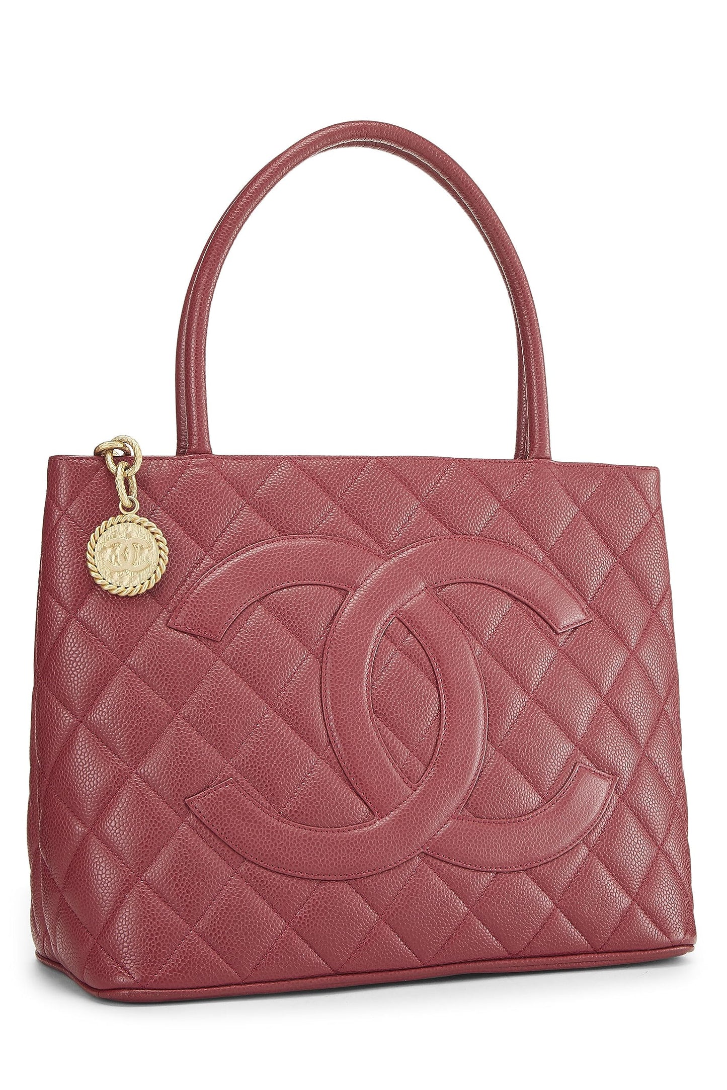 Chanel, Pink Quilted Caviar Medallion Tote, Pink