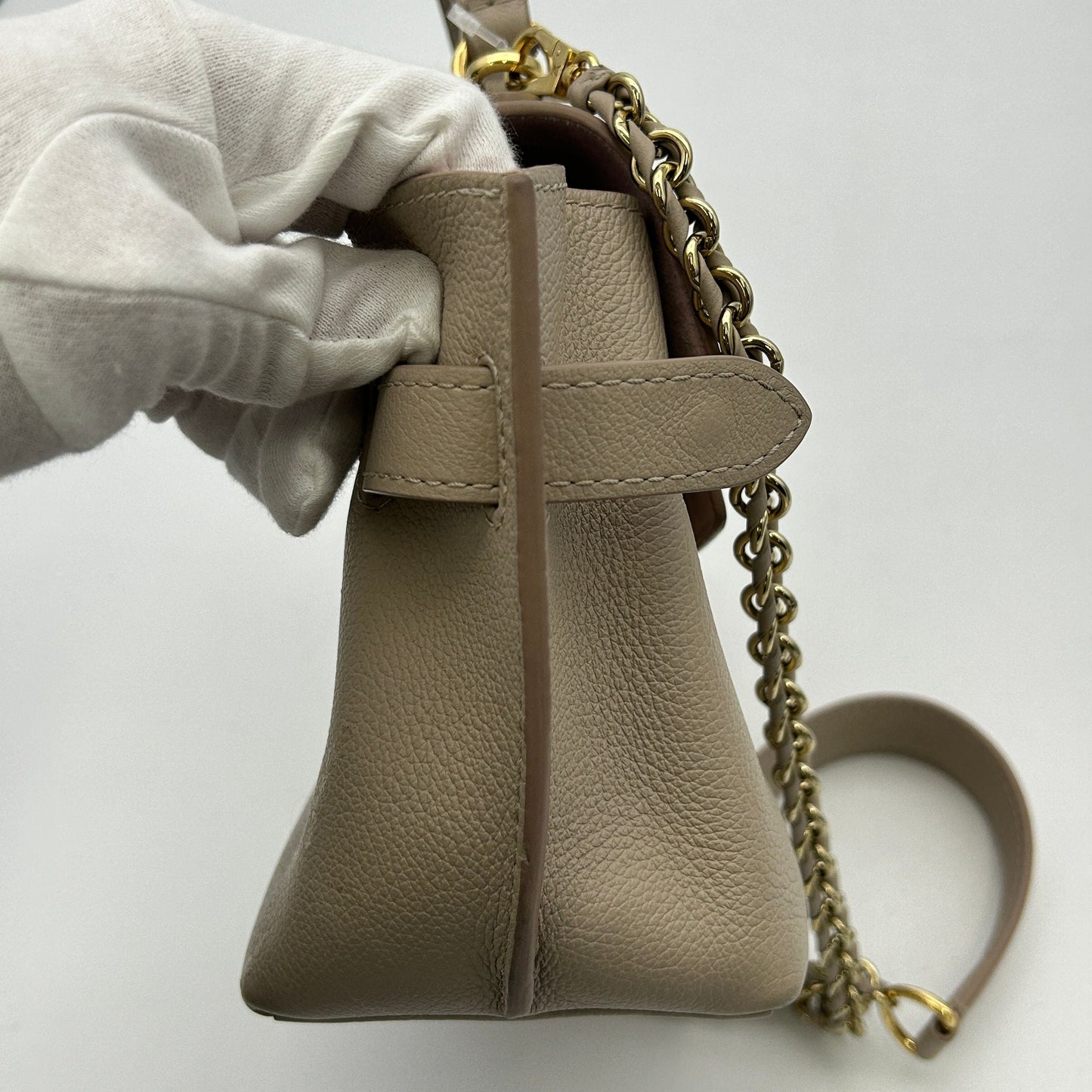 LOUIS VUITTON Soft Calfskin Mini Lockme Ever Grey Beige 2101218282160