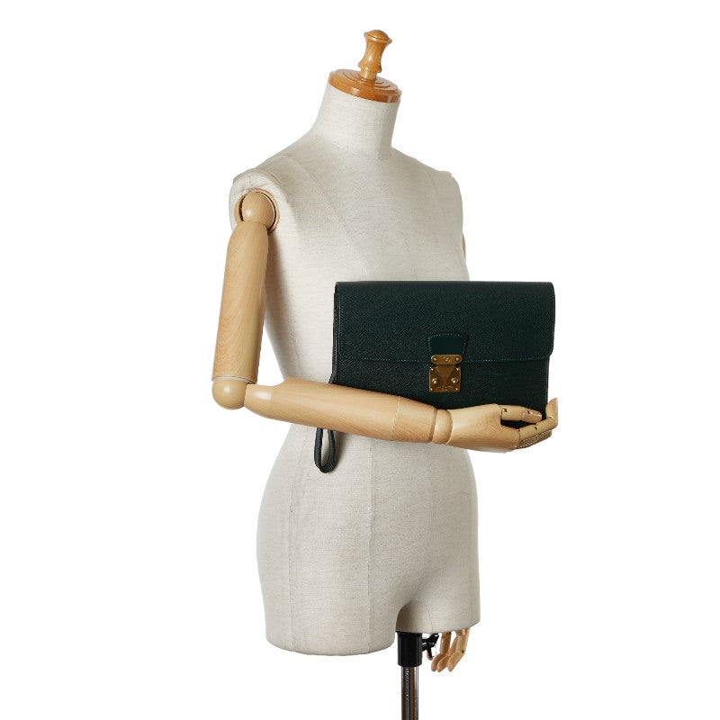 Louis Vuitton Taiga Poschet Clad Secundary Bag M30194 Epi Green Leather Louis Vuitton