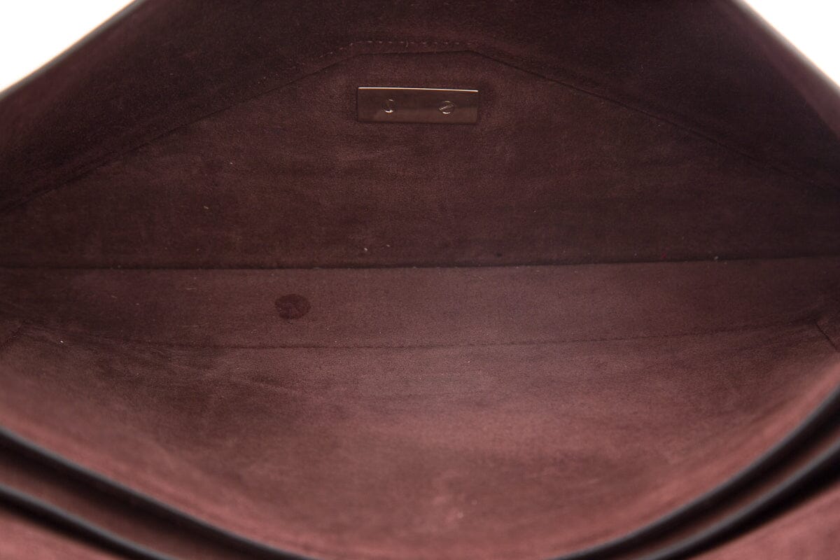 Celine Maroon & Grey Flap Envelope Handbag