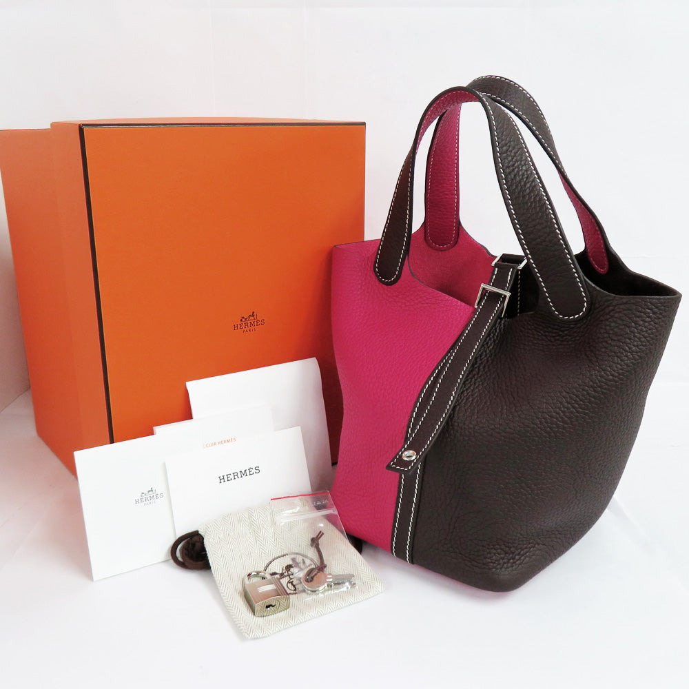 Hermes Picotin Lock PM 18 Cossacks Rousseau Franchise Silver G SV Gold Tools Z 2021 Brown Handbag Unused