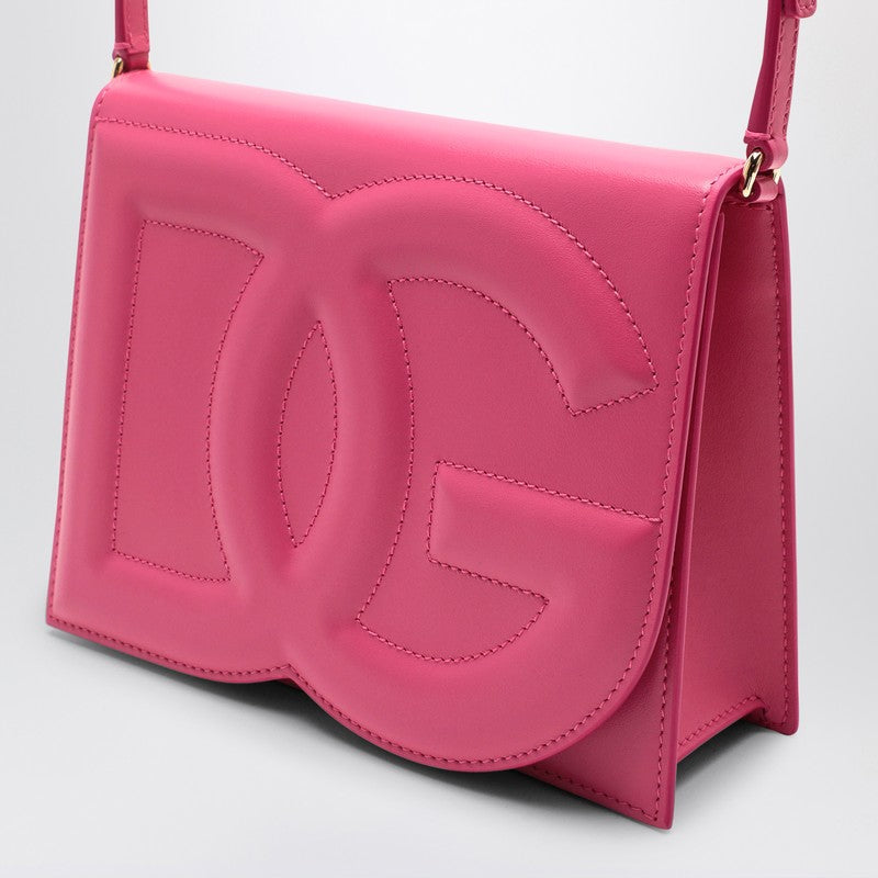 Dolce&Gabbana Wisteria Coloured Dg Logo Leather Shoulder Bag Women