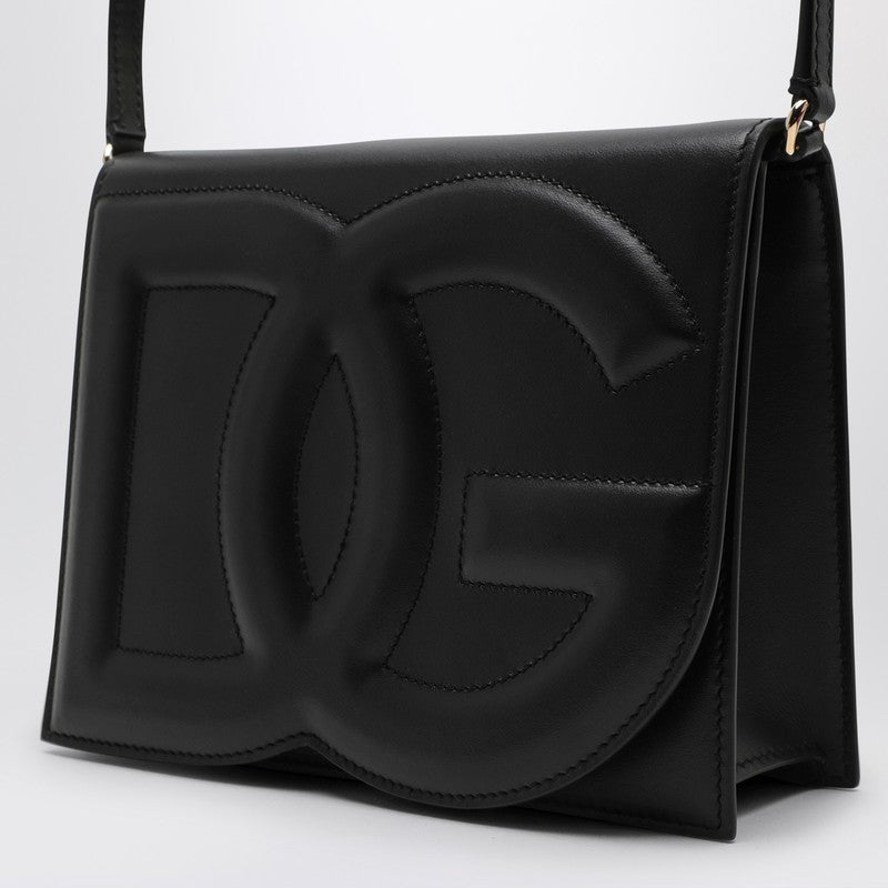 Dolce&Gabbana Black Dg Logo Leather Shoulder Bag Women