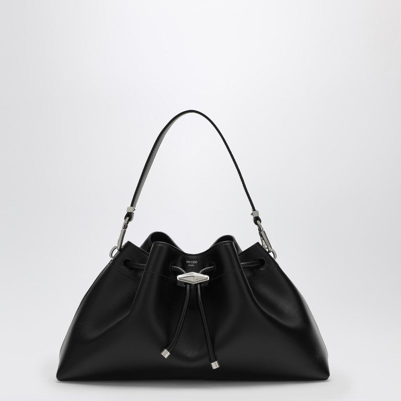 Jimmy Choo Cinch M Black Leather Bucket Bag Women