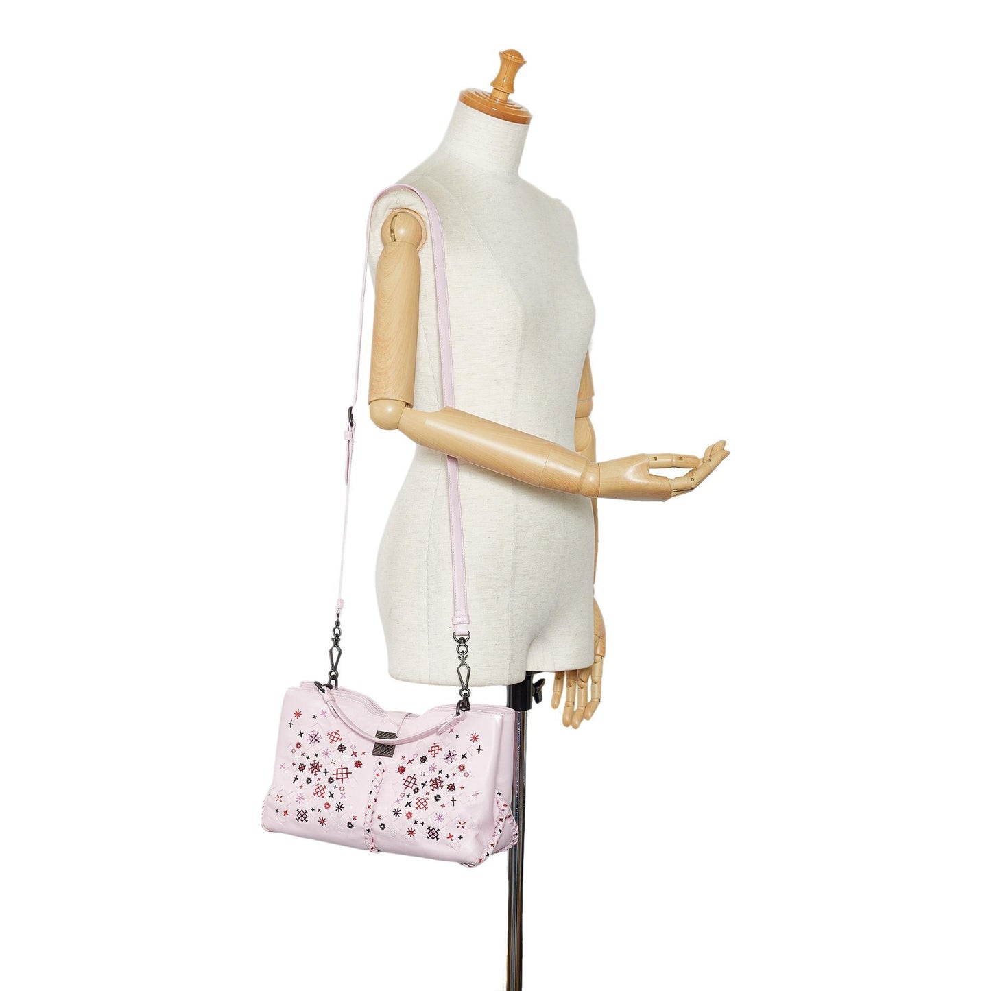 Bottega Veneta Intrecciato Napoli Meadow Flower Leather Satchel (SHG-1F8F3W)