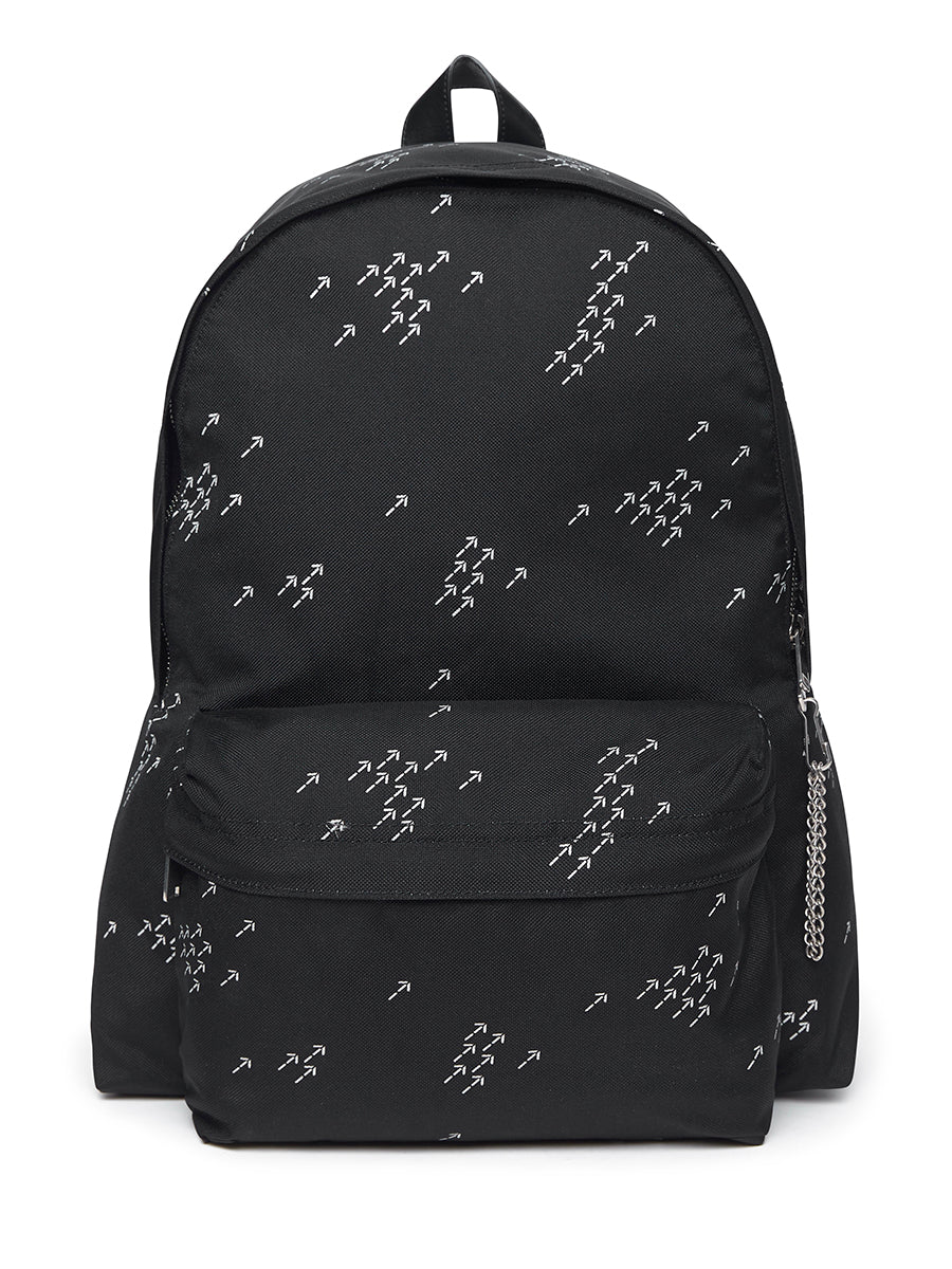 Medium Backpack in Nylon with Arrows Print