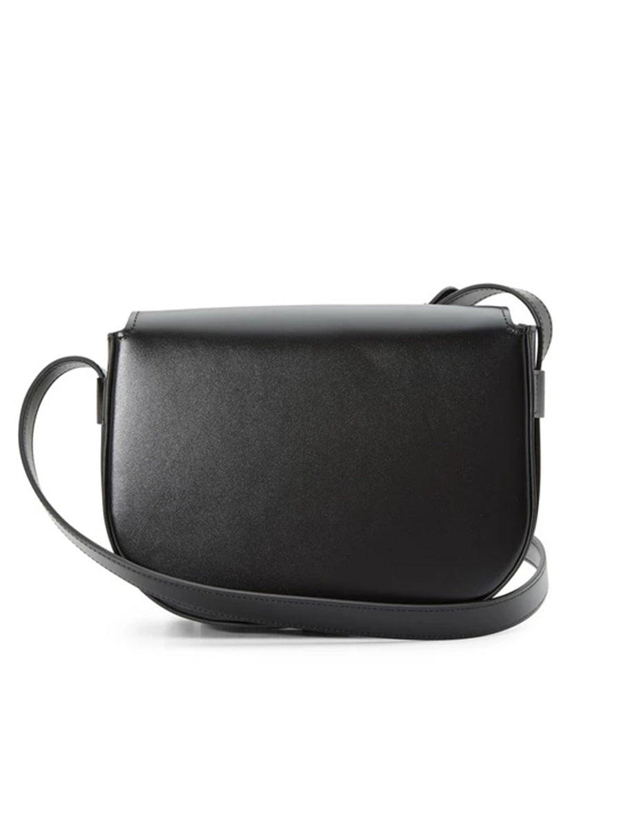 Medium Maillon Triomphe Bag in Satinated Calfskin Black