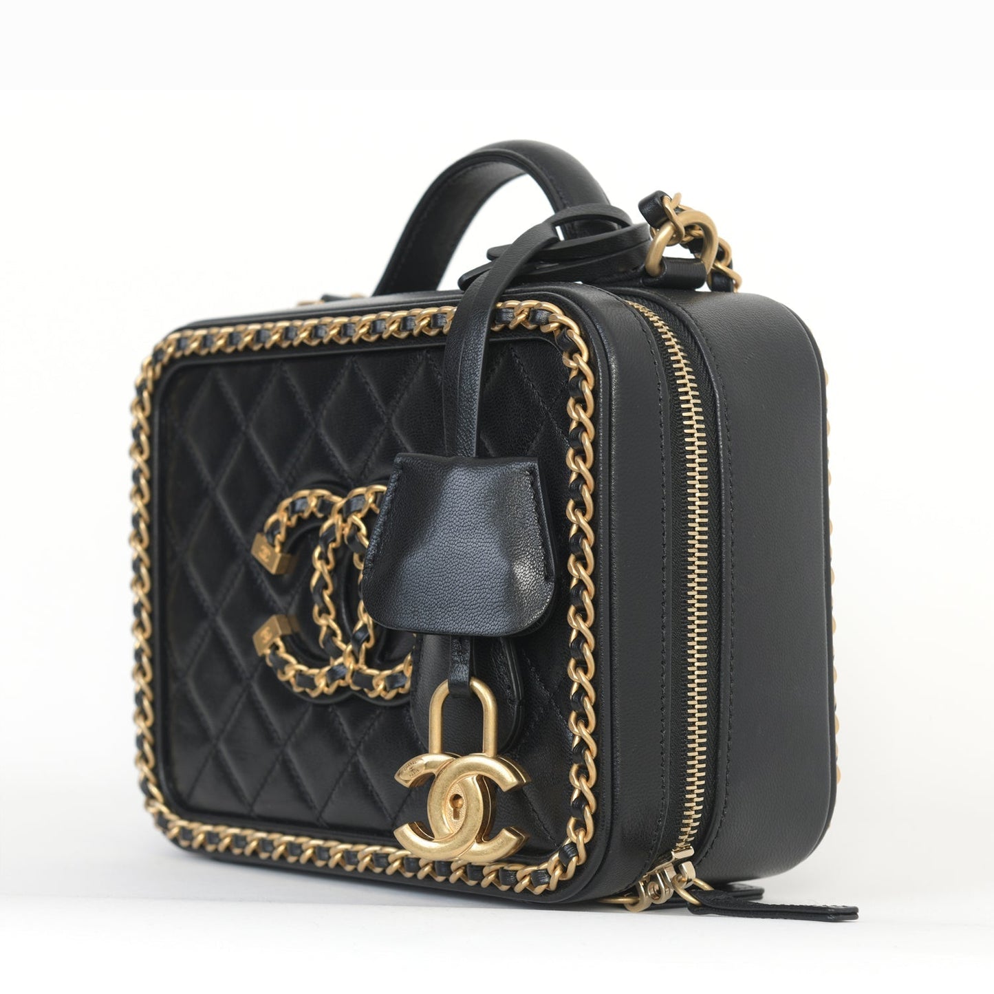 Quilted Lambs Leather Vanity Case
