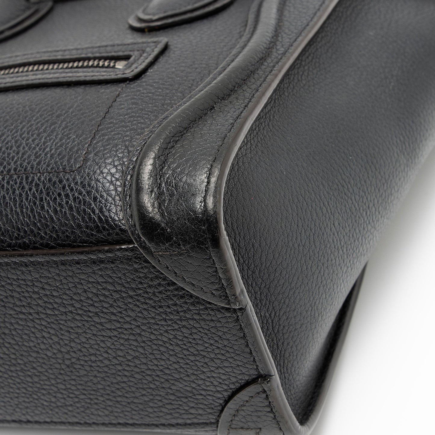 Celine Pebbled Leather Nano Luggage Tote (SHF-fk9HTz)