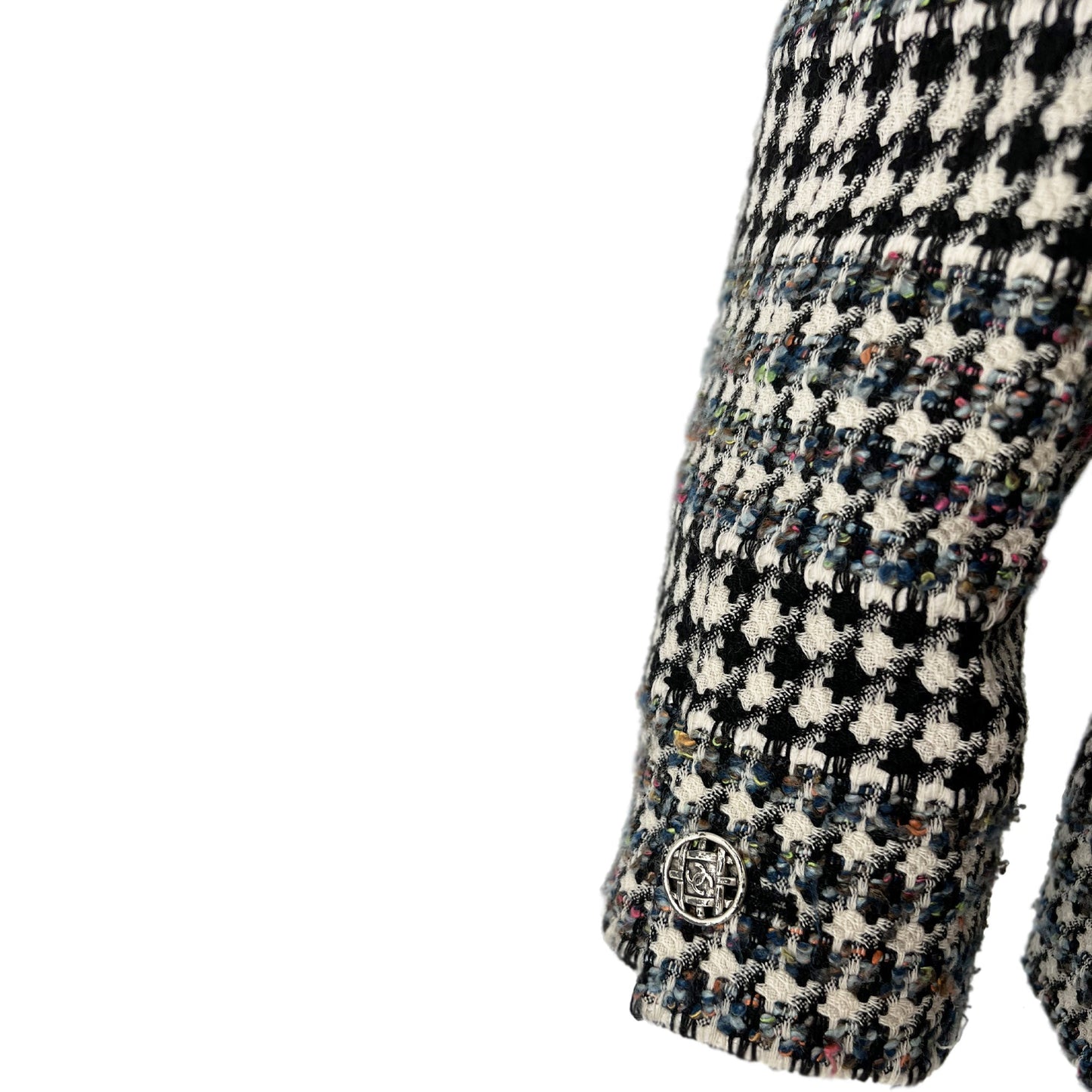Pre owned Chanel 2006 Houndstooth Pattern zip-up Designer jacket