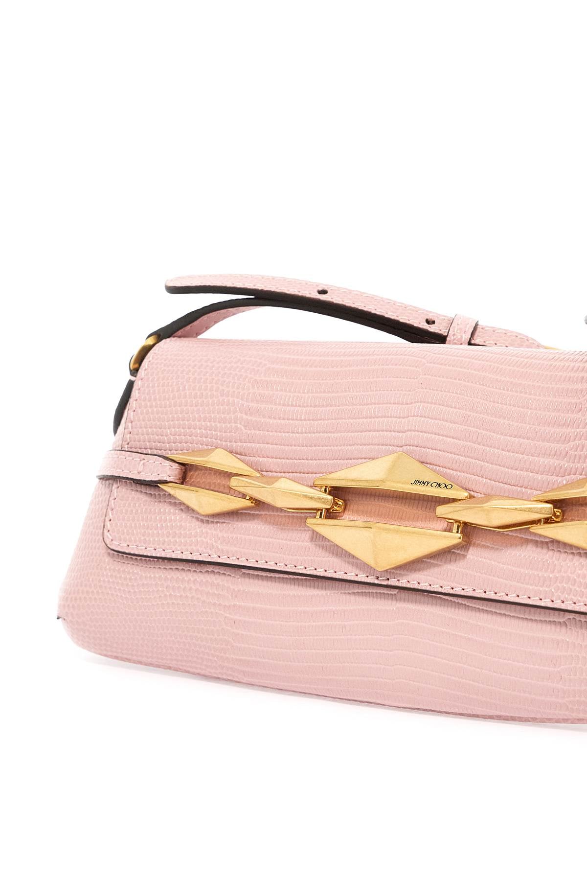 Jimmy Choo Leather Lizard Print Diamond Shoulder Bag Women