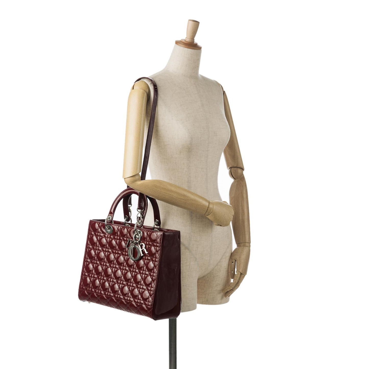 Dior Large Cannage Patent Lady Dior (SHG-P4TbsK)