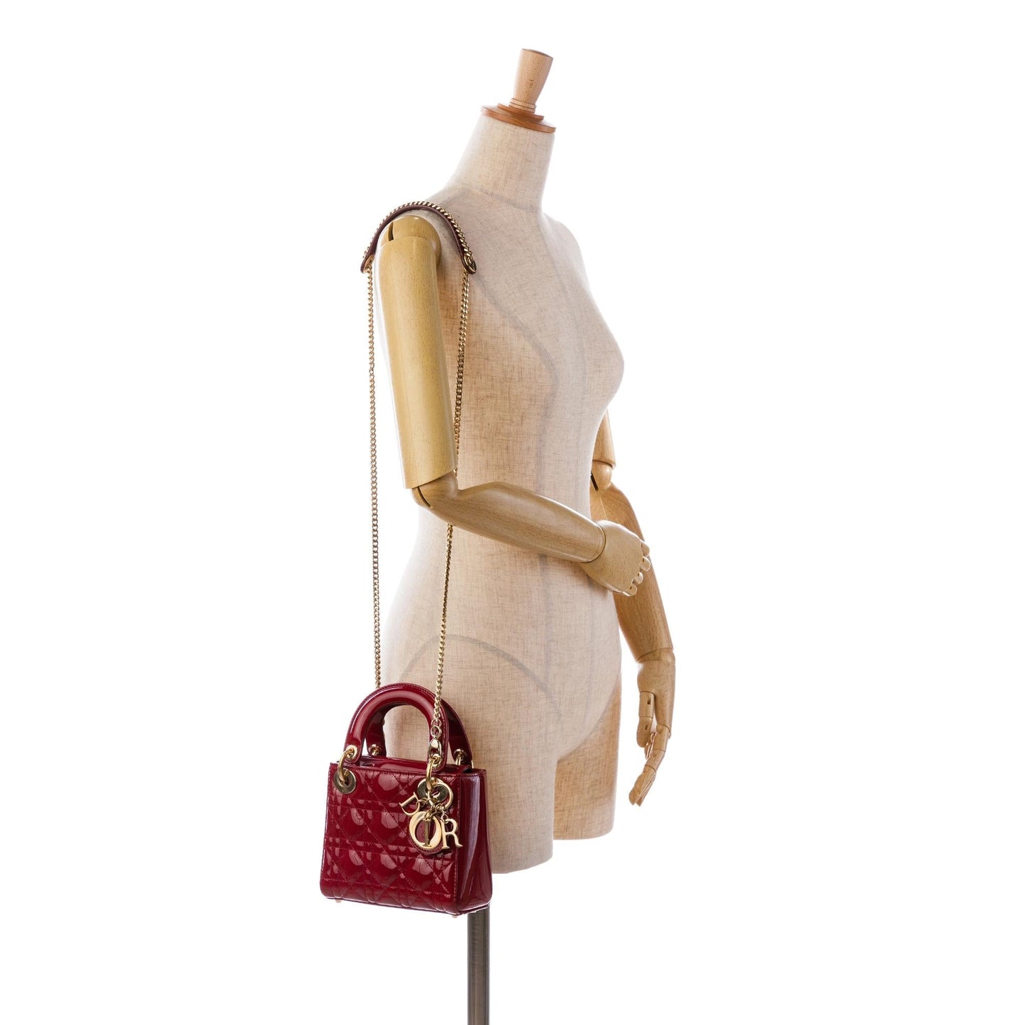 Dior Mini Patent Cannage Lady Dior (SHG-1yYMQN)