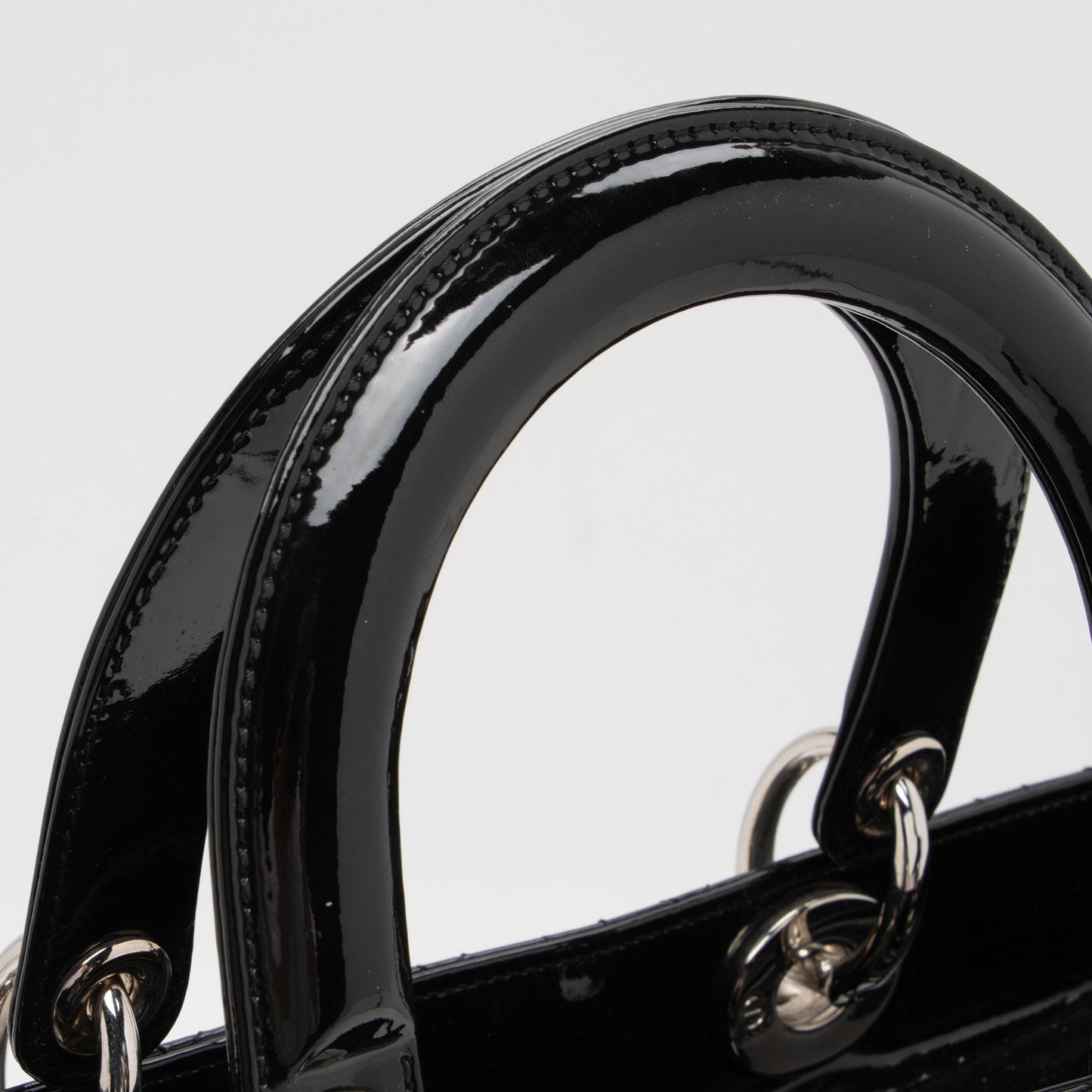 Dior Patent Leather Lady Dior Large Tote (SHF-DomNwp)