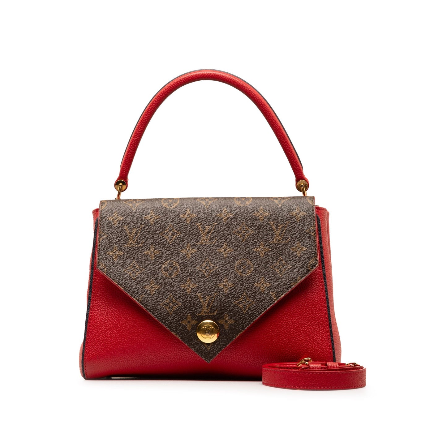 Red Louis Vuitton Monogram Double V Satchel