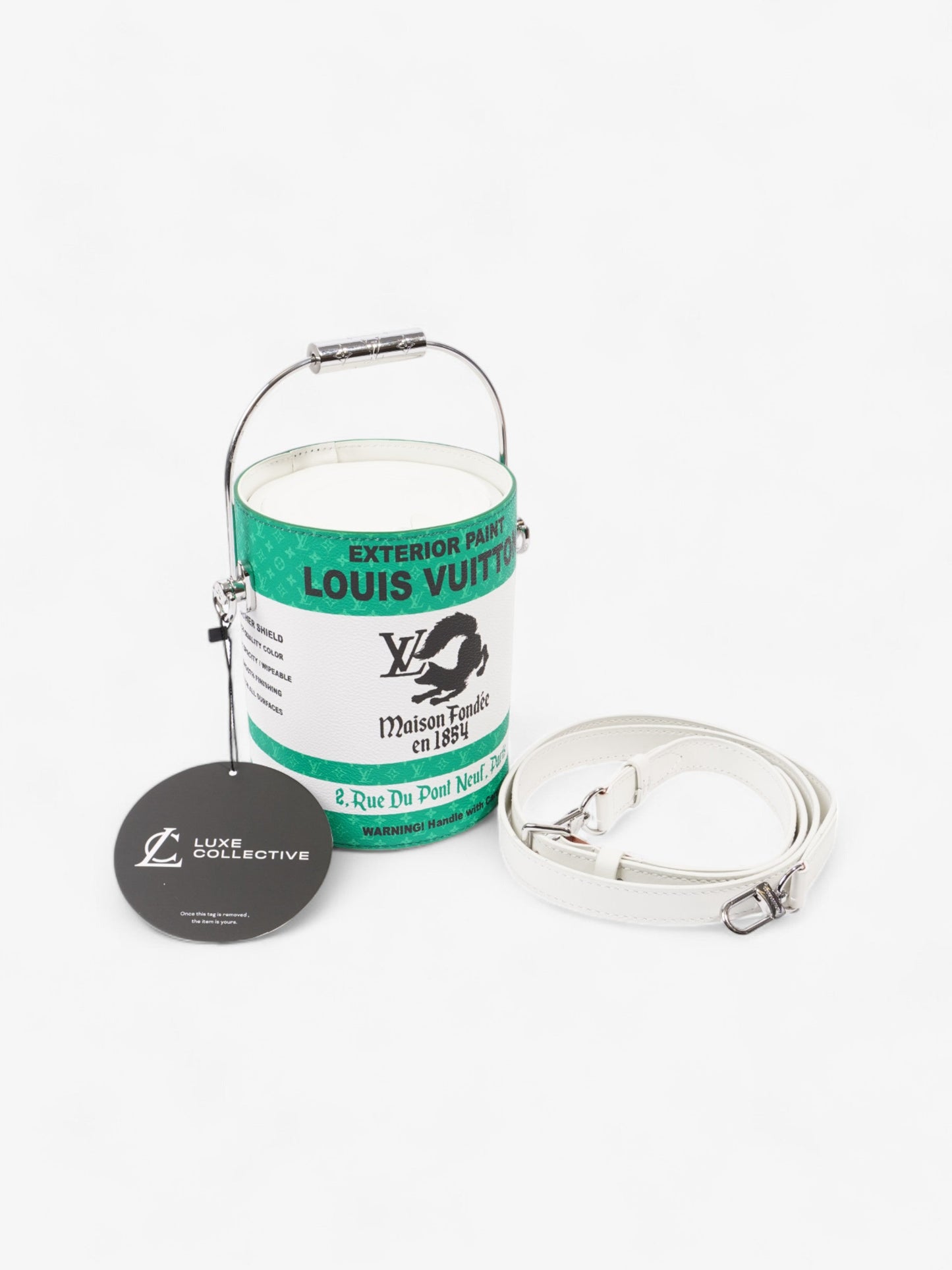 Louis Vuitton Paint Can Bag Green / White / Black Leather