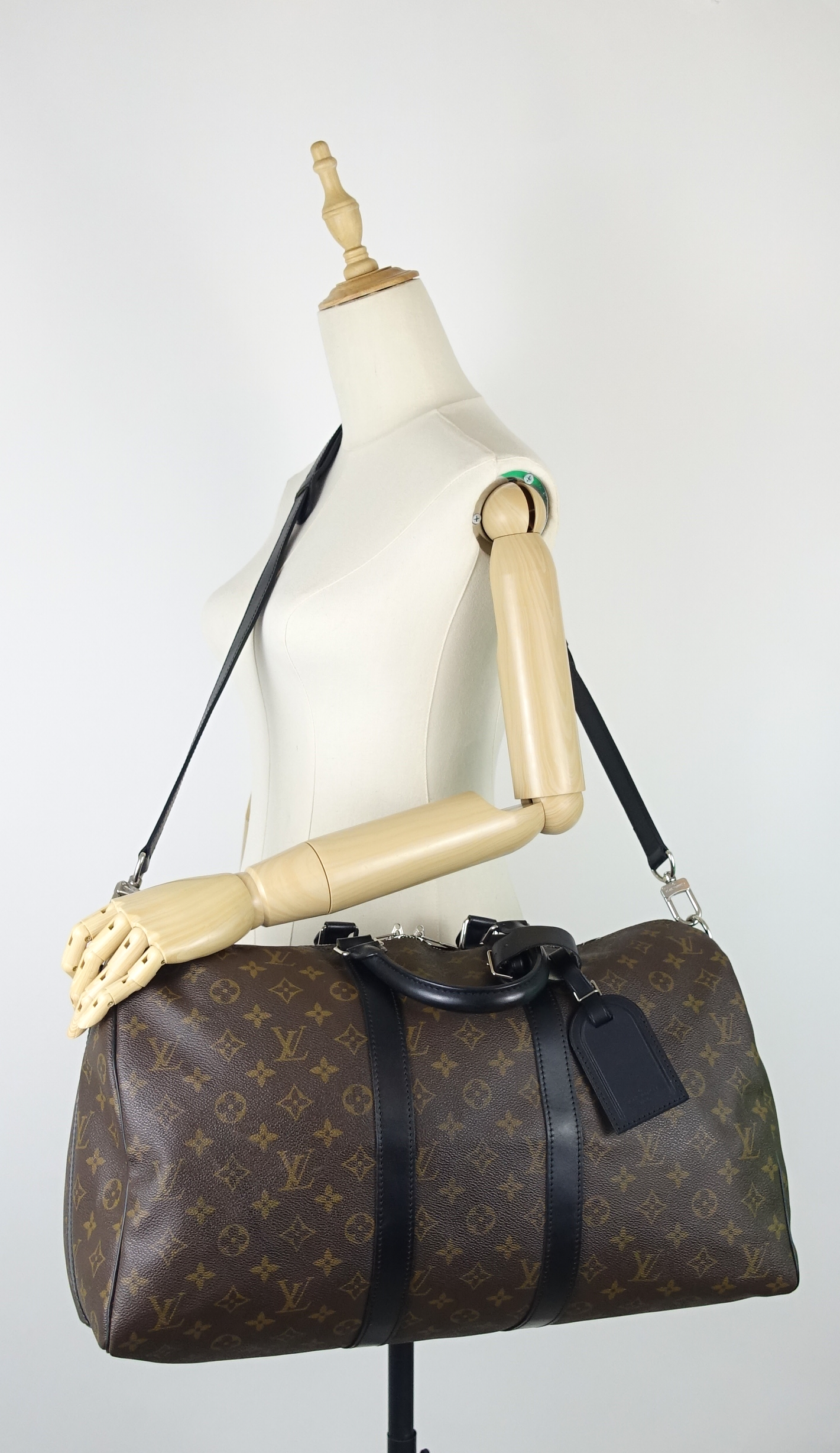 Louis Vuitto Keepall 45 Bandoulière Macassar Monogram Canvas Bag