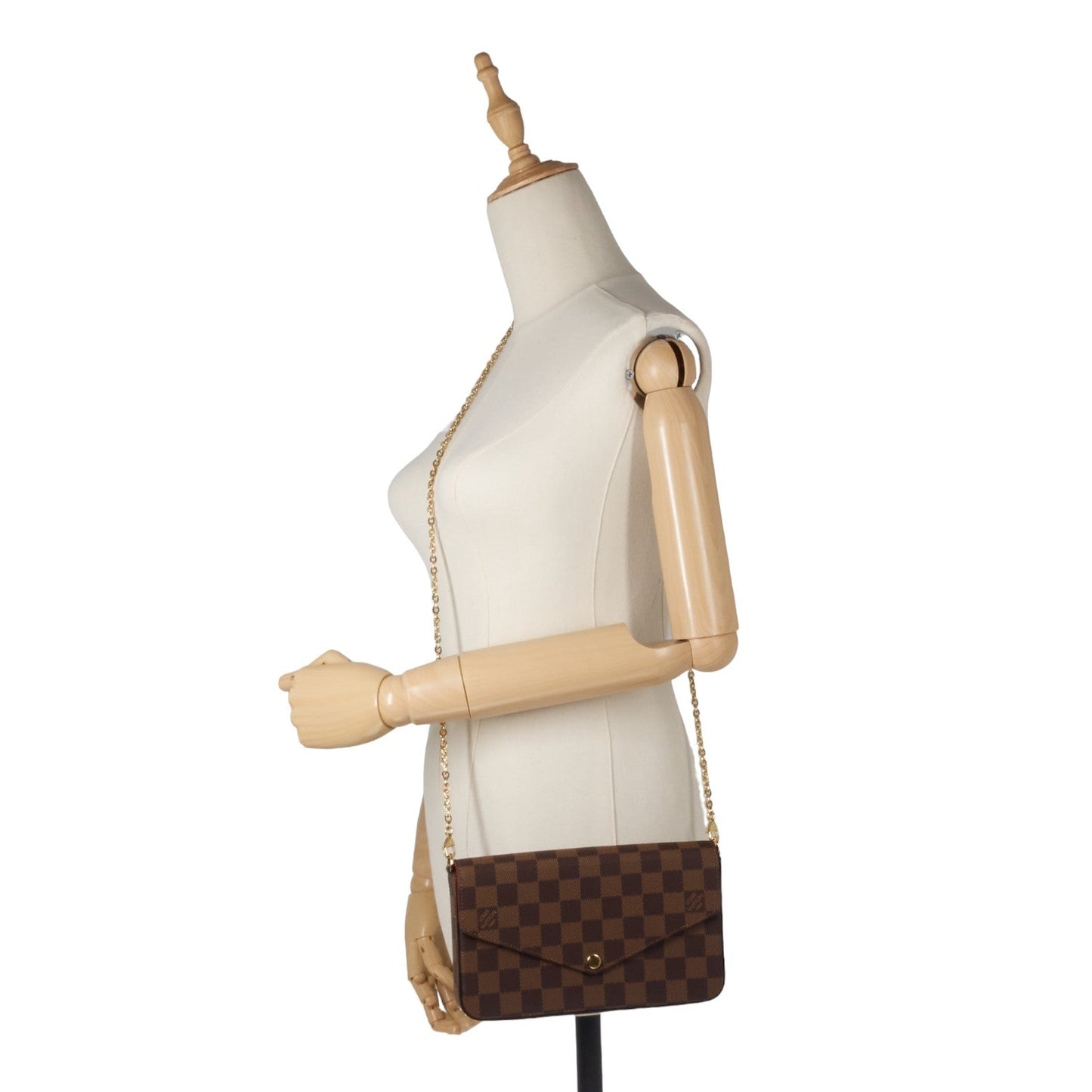 Louis Vuitto Félicie Pochette Damier Ebene Canvas Bag
