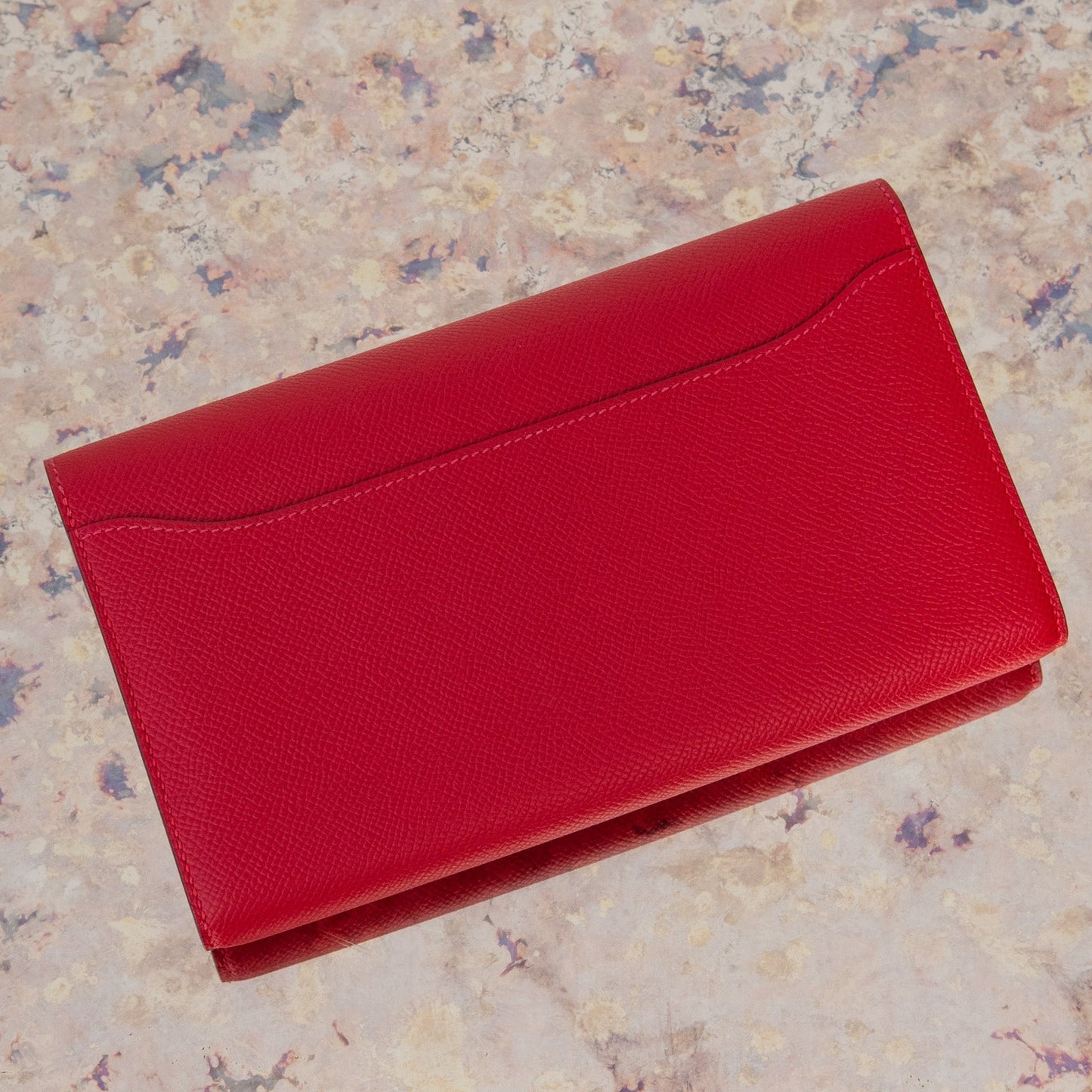 Hermes Red Constance Long Wallet Clutch