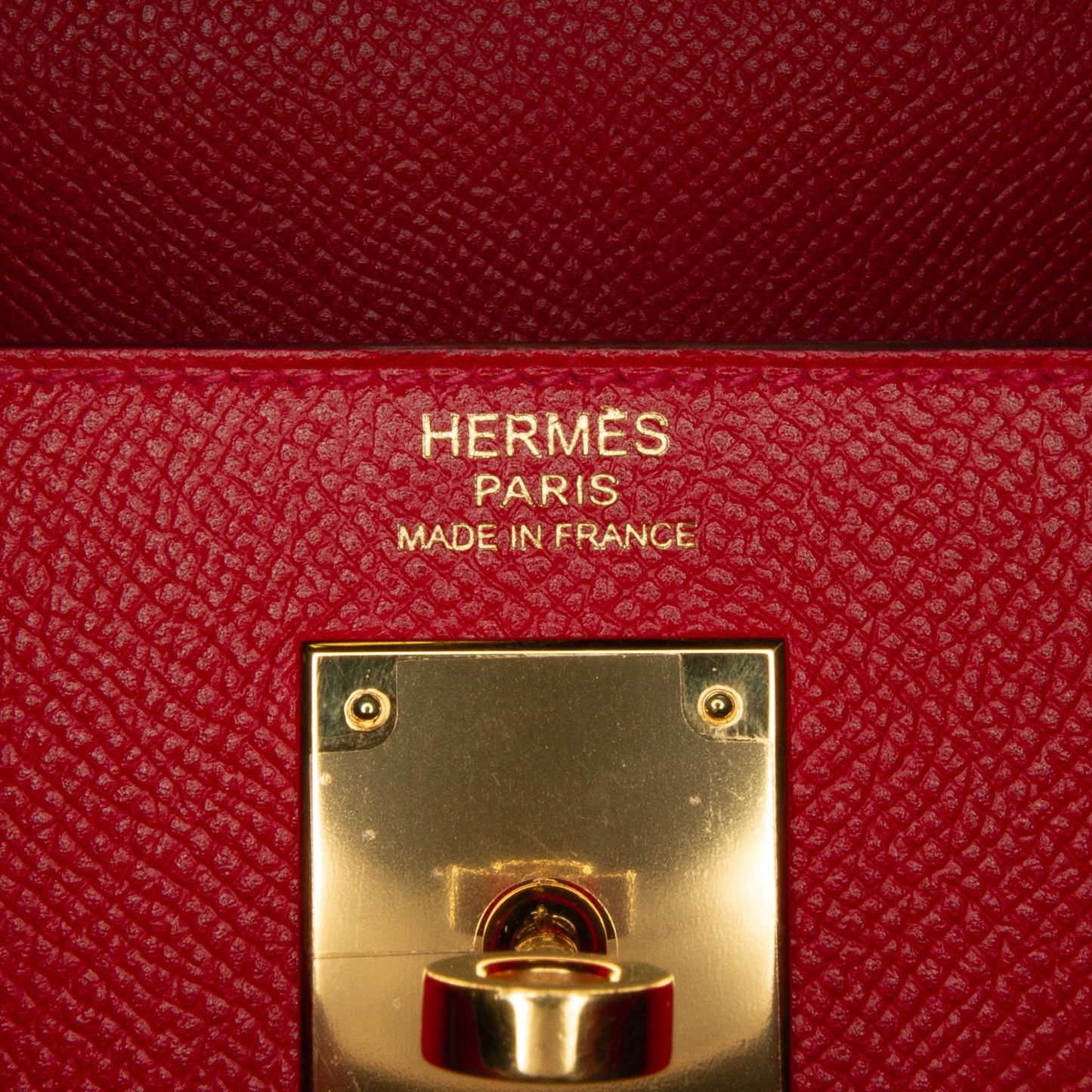 Hermès Kelly Selliere 32 Red Epsom Gold