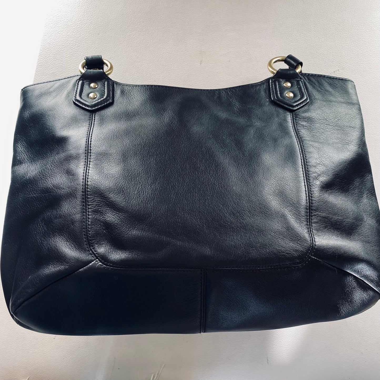 COACH Campbell Belle Black Leather Carryall Shoulder Bag