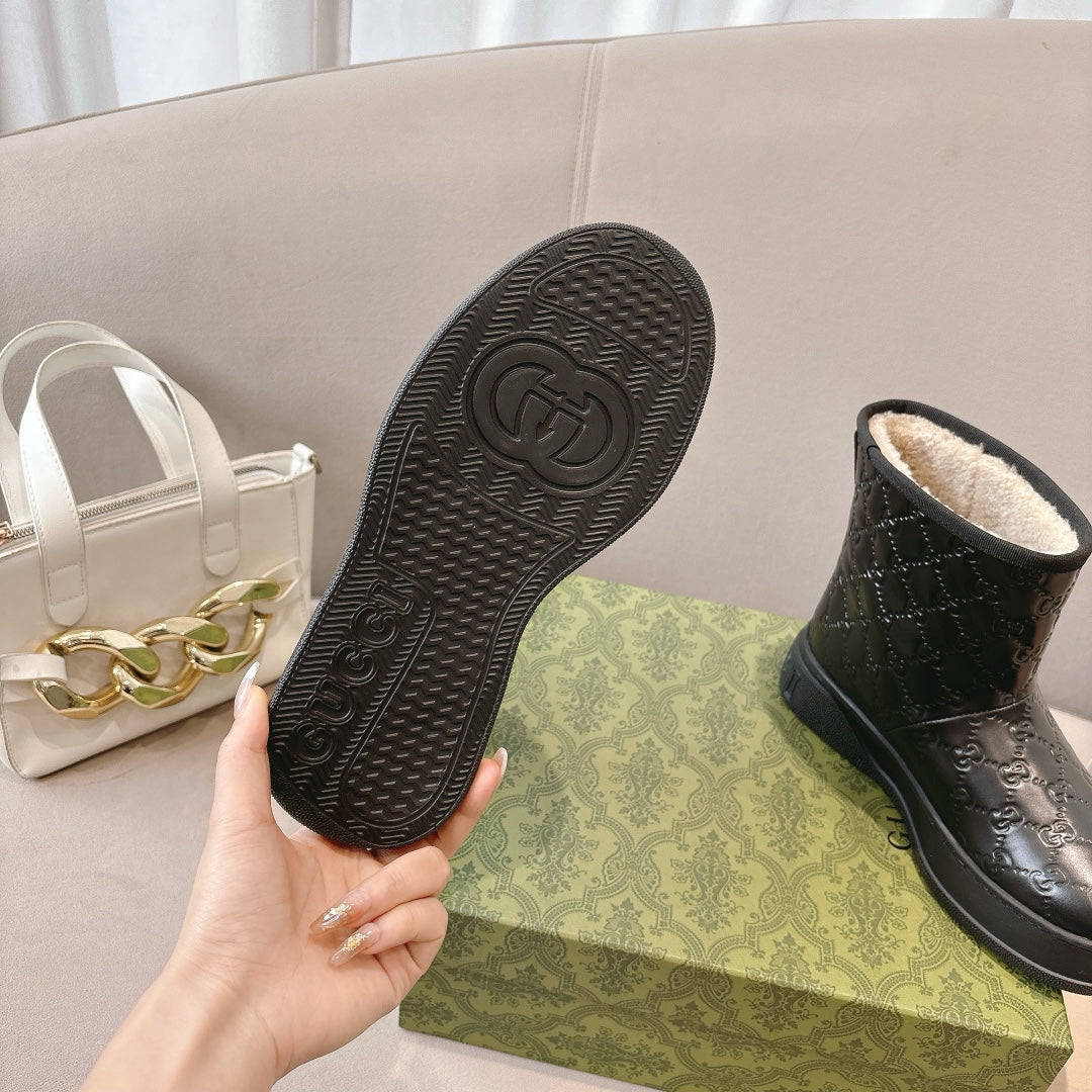 GG WOMEN担 BOOT GG LEATHER BLACK