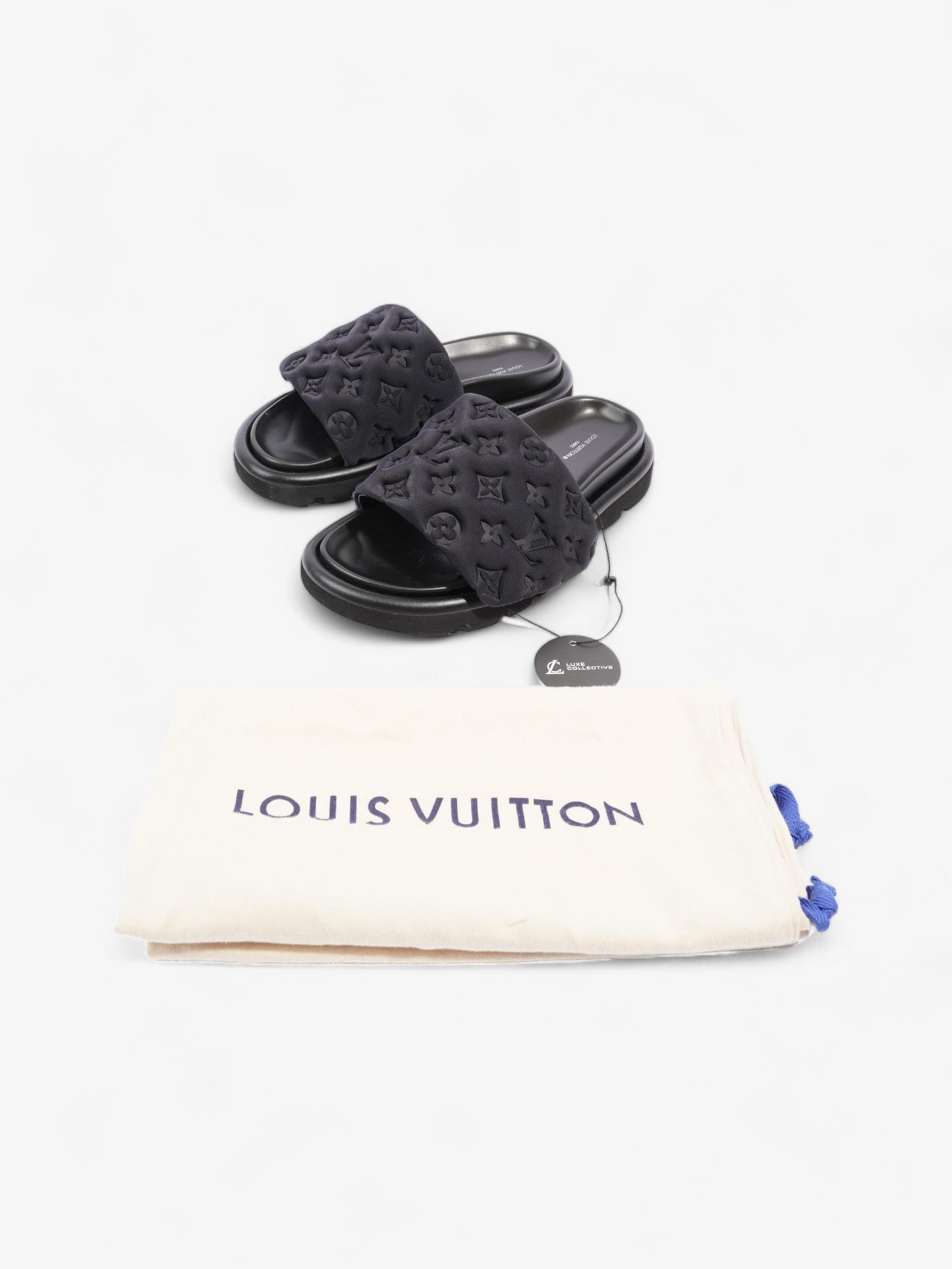 Louis Vuitton Pool Slides Black Neoprene EU 38 UK 5