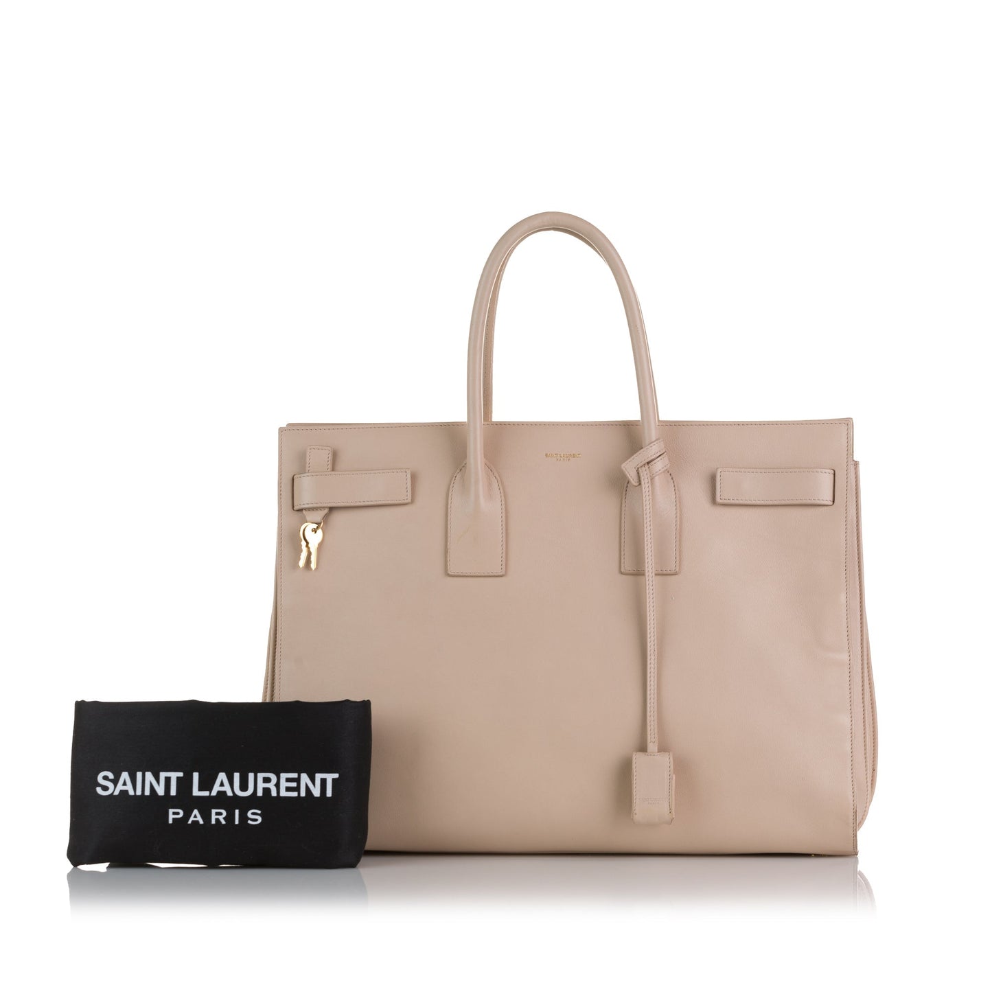 Beige Saint Laurent Large Sac de Jour Tote Bag
