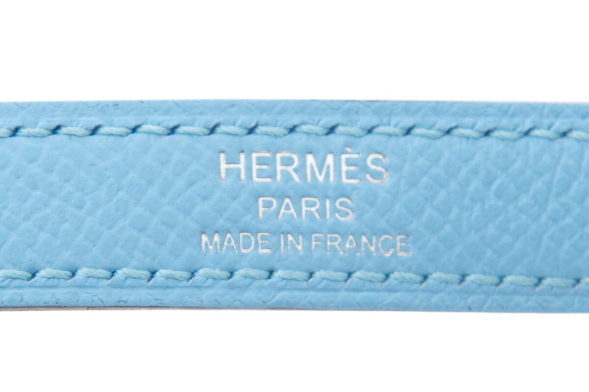 Hermès 2023 Kelly 25CM Celeste Handbag with Palladium Hardware