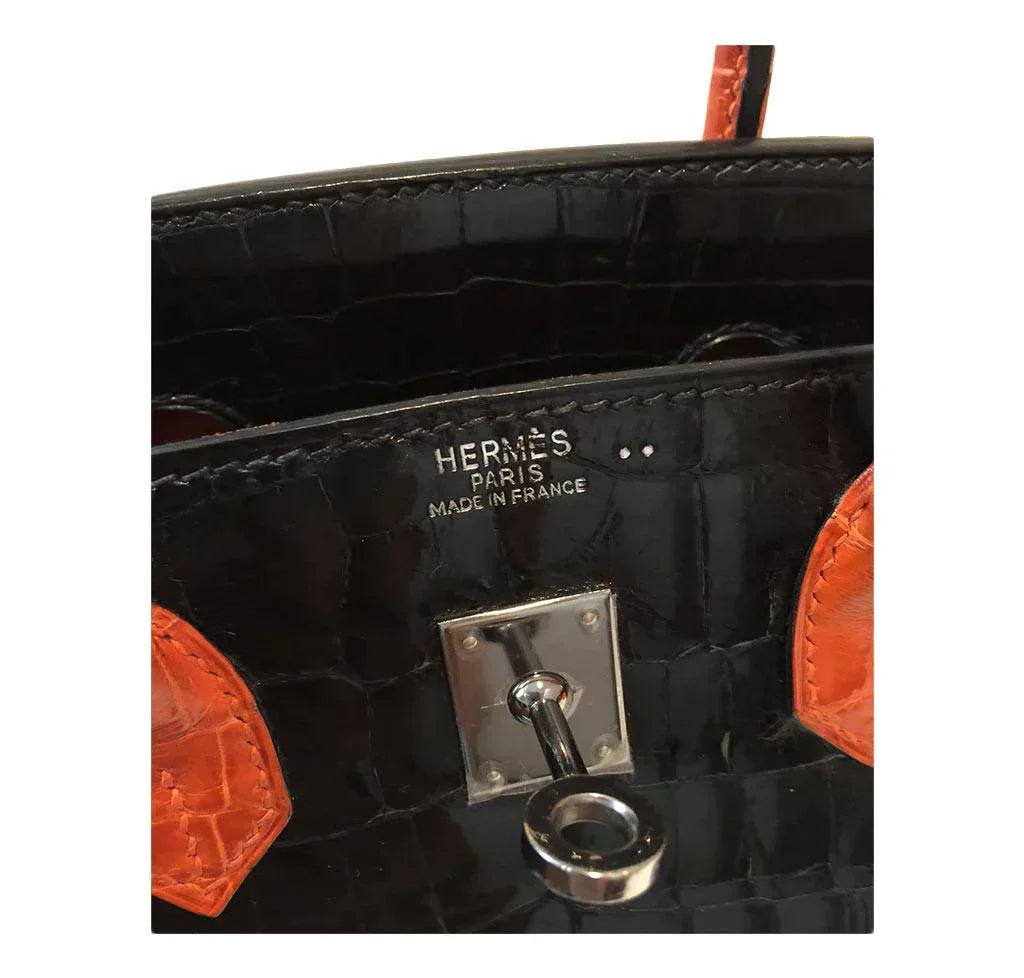 Hermès Bi-Color Birkin Crocodile Bag 25cm