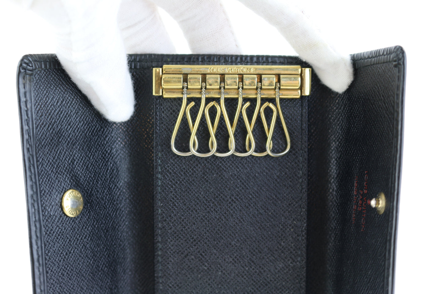Black Epi 6 Key Holder