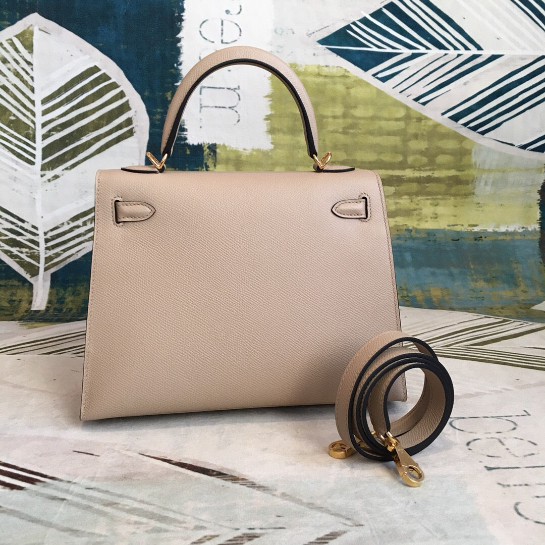 GLAMI Kelly Light Gray For Women Gold Toned Hardware 10in/25cm