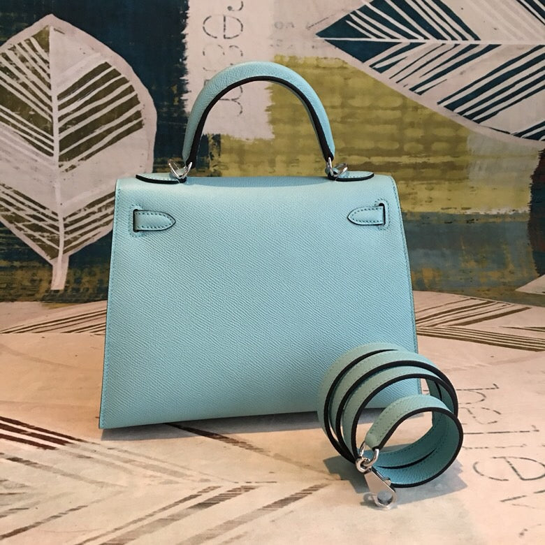 GLAMI Kelly Light Blue For Women Silver Toned Hardware 10in/25cm
