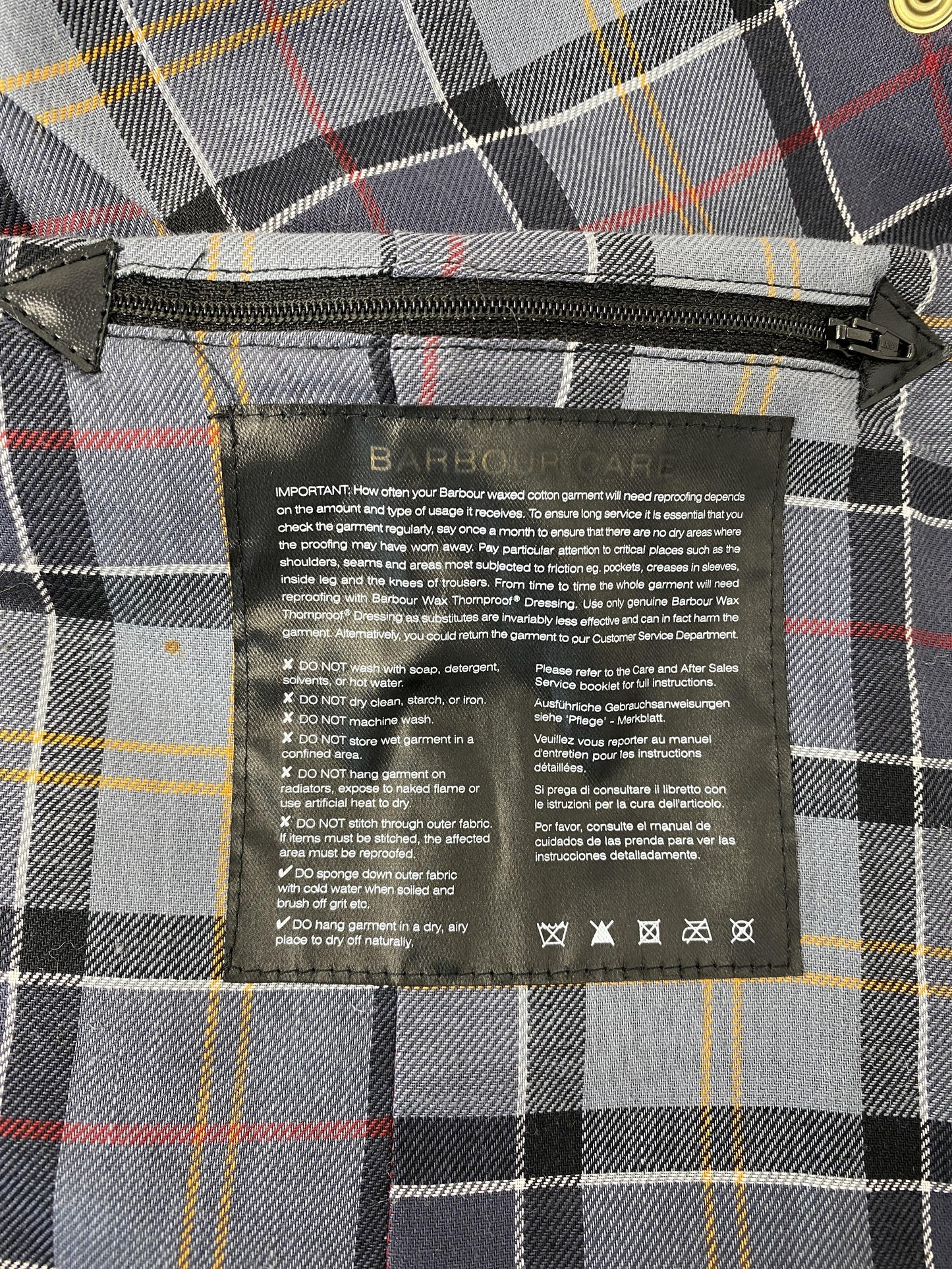 BARBOUR Original Tartan Jacket - EU 38 / UK 12