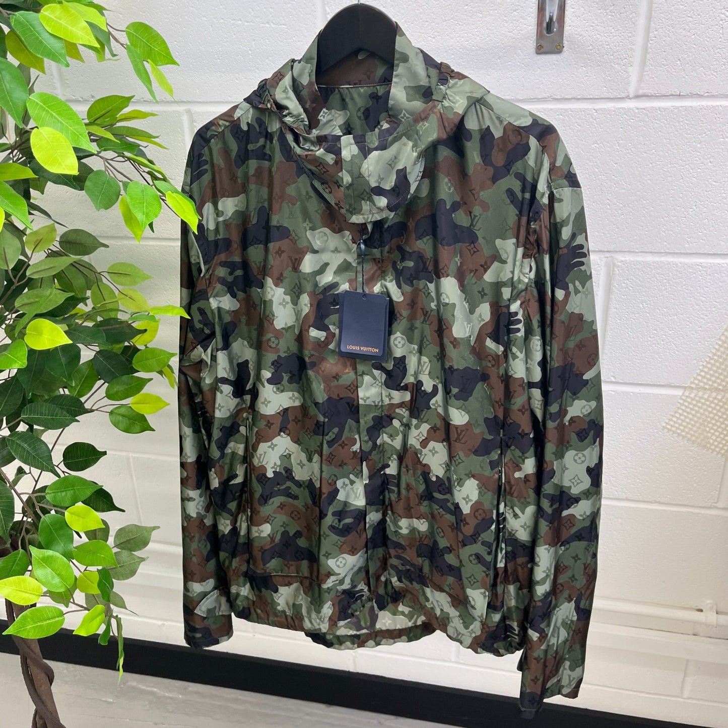 Men's Camo Monogram Windbreaker Khaki Size IT 54 / XXL