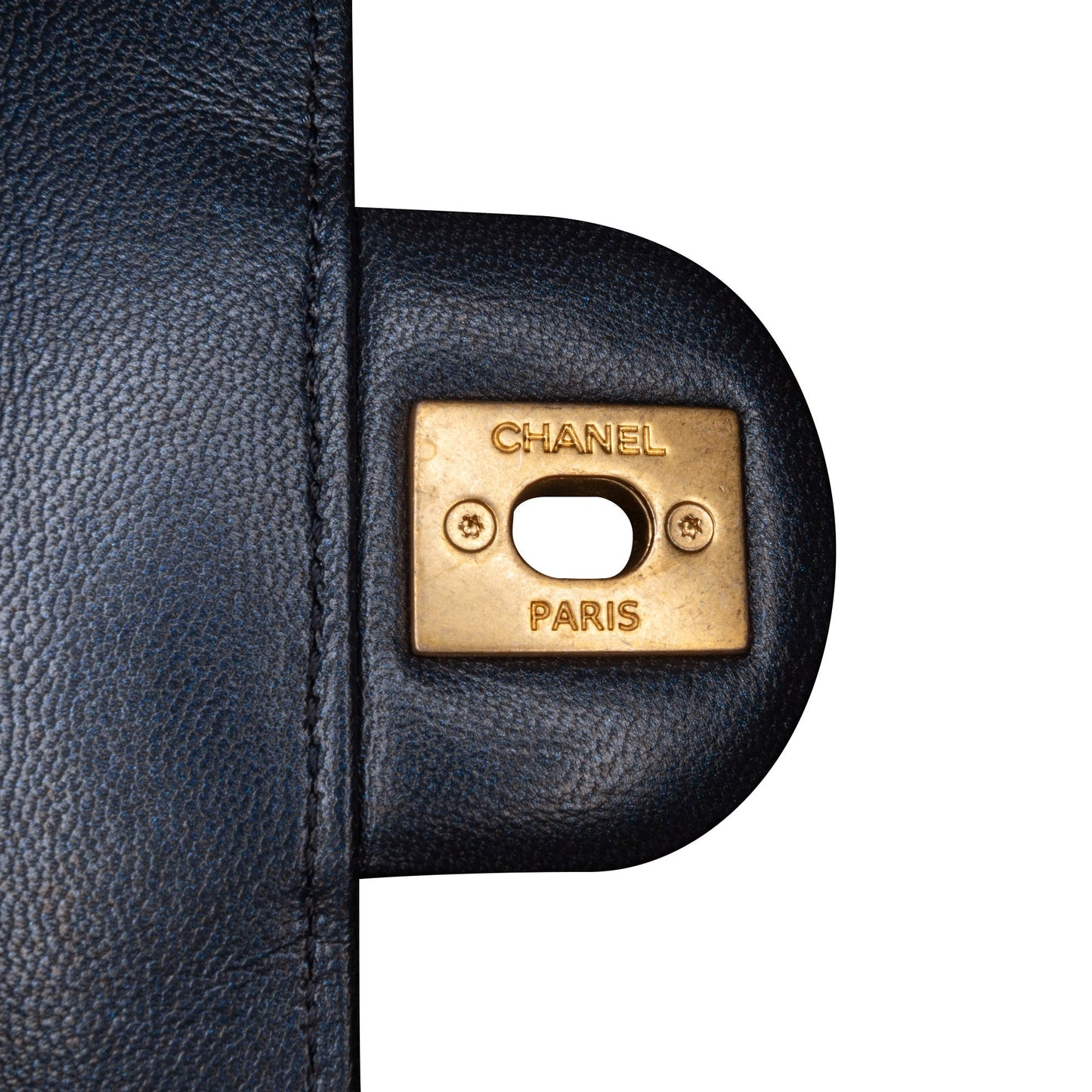 Chanel Flap Bag Chic Pearls Blue Lambskin Gold