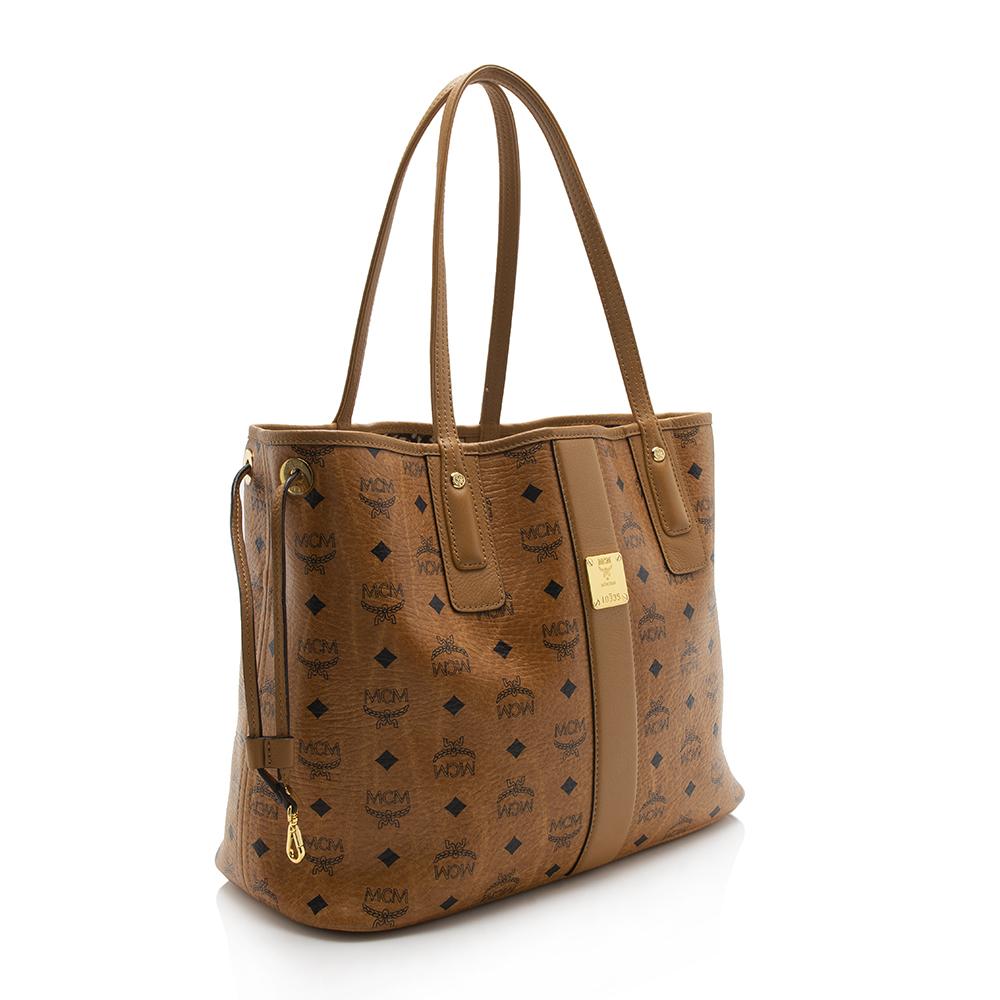 MCM Visetos Liz Reversible Medium Shopper Tote (SHF-12241)