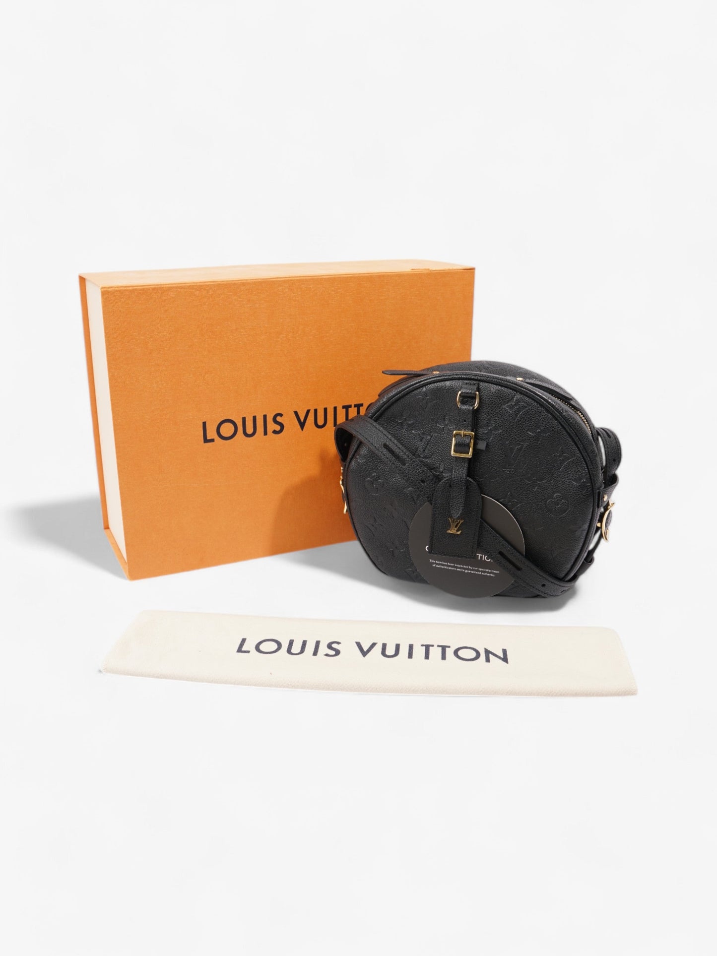 Louis Vuitton Boite Chapeau Souple Black Empreinte Leather MM