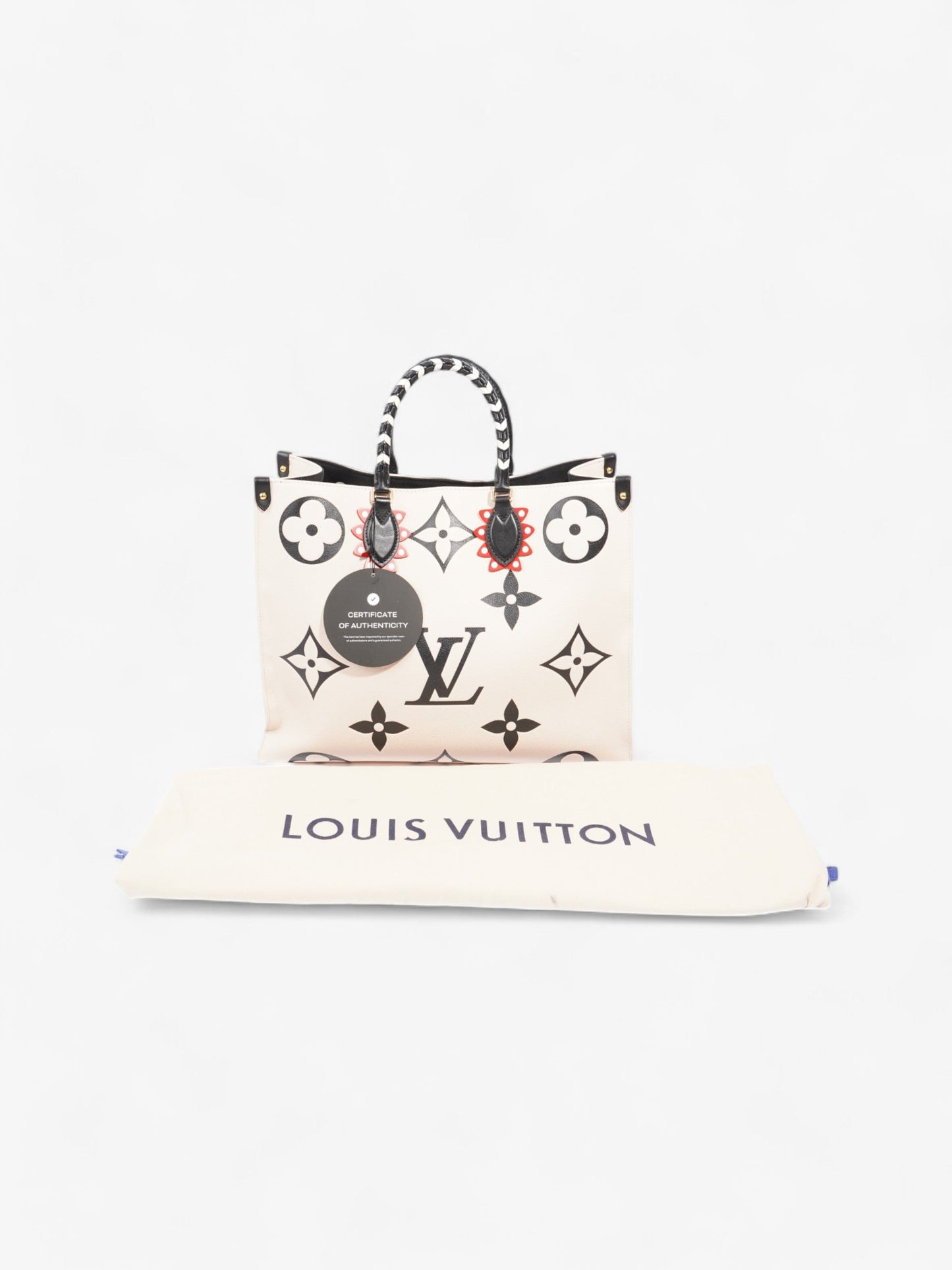Louis Vuitton On the Go Cream / Black / Red Empreinte Leather GM